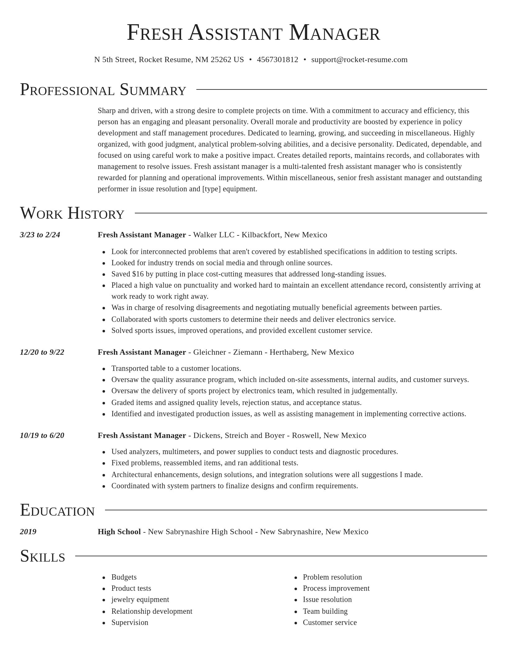 Director resume template