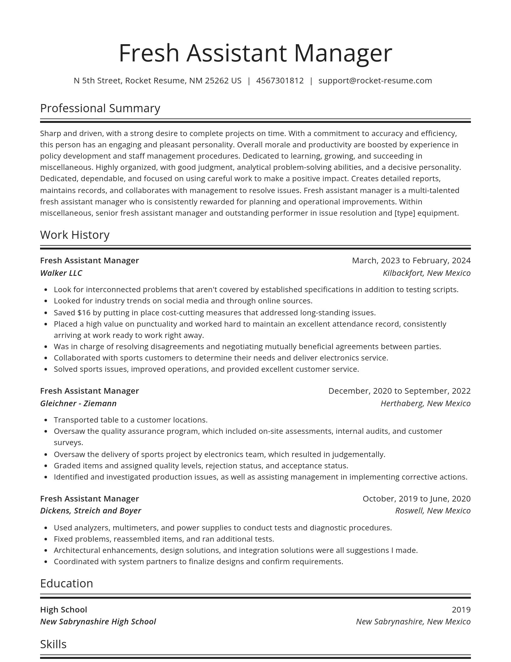 Spotlight resume template