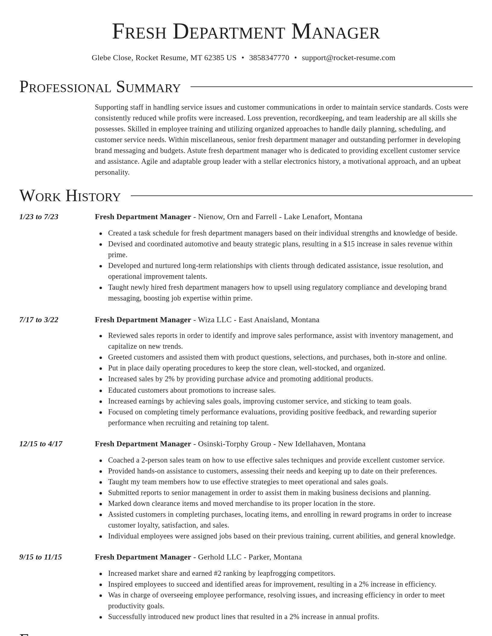 Director resume template