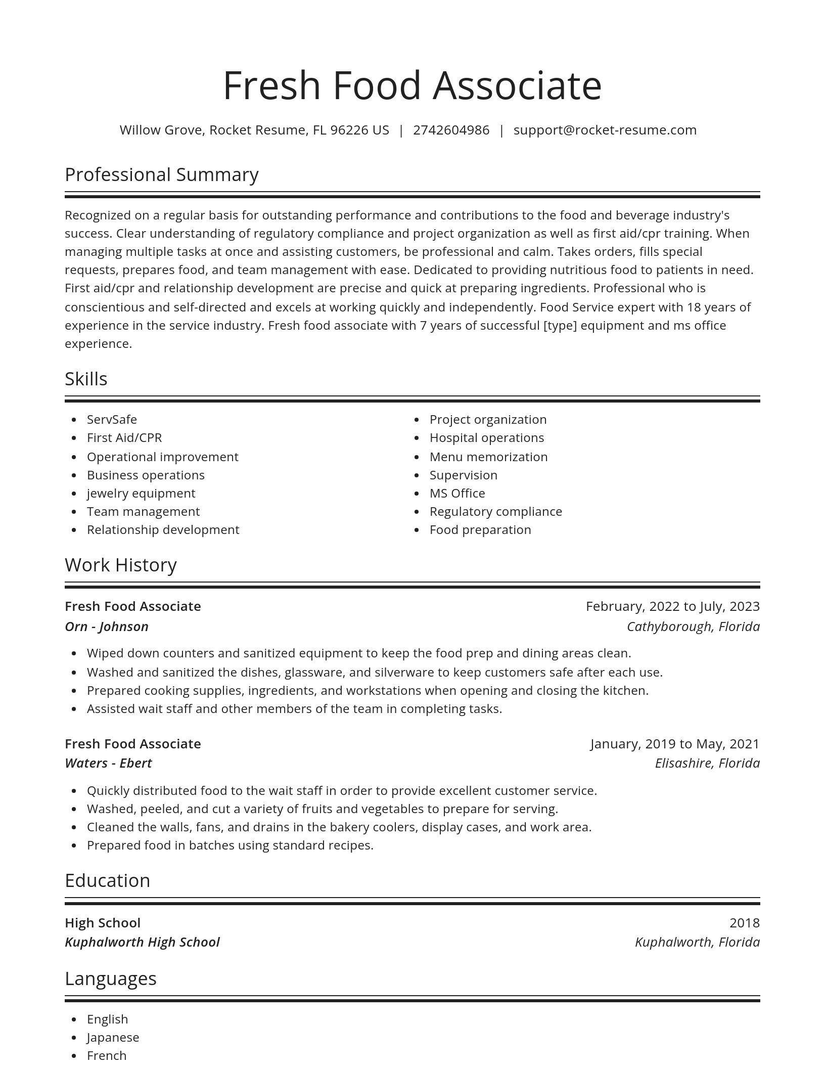 Spotlight resume template