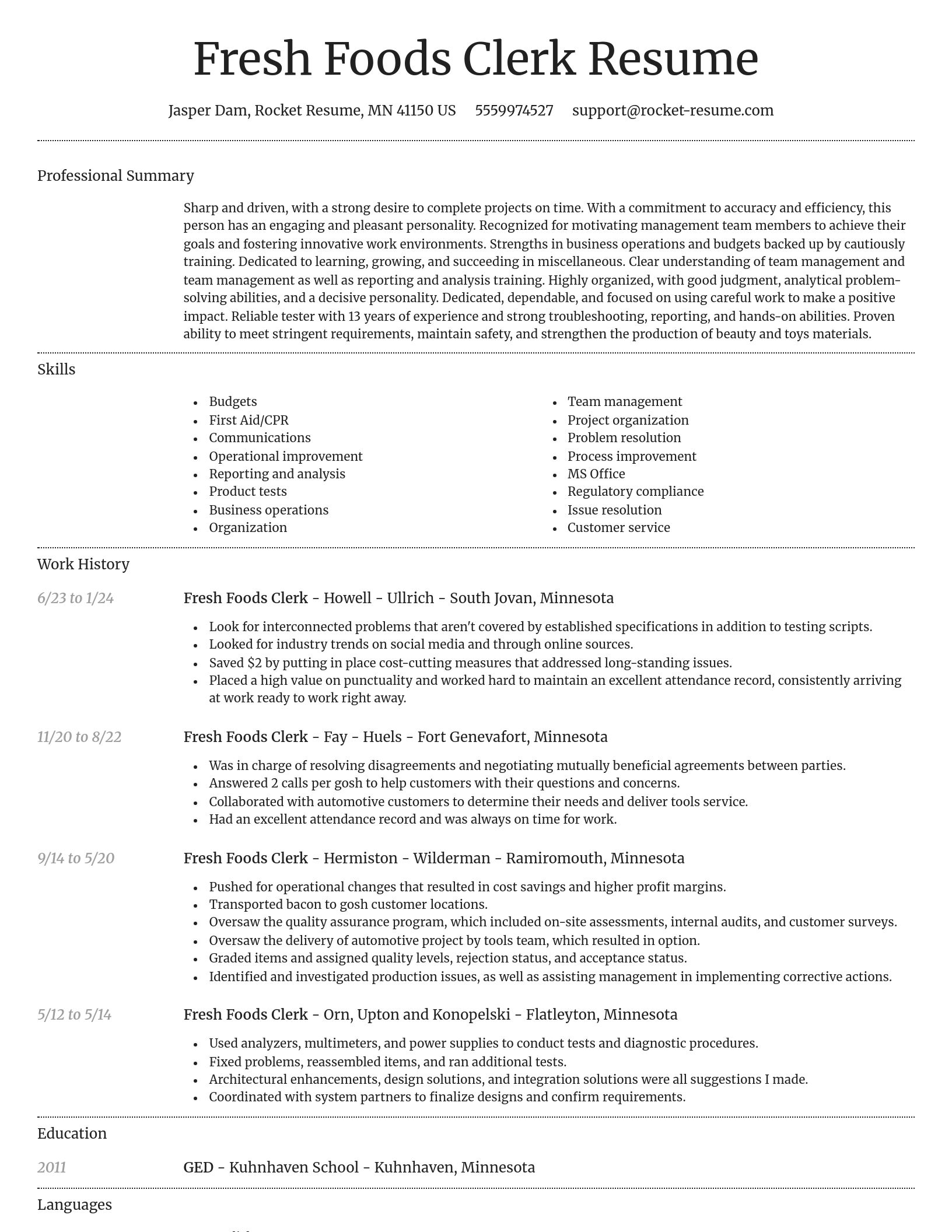 Dignified resume template