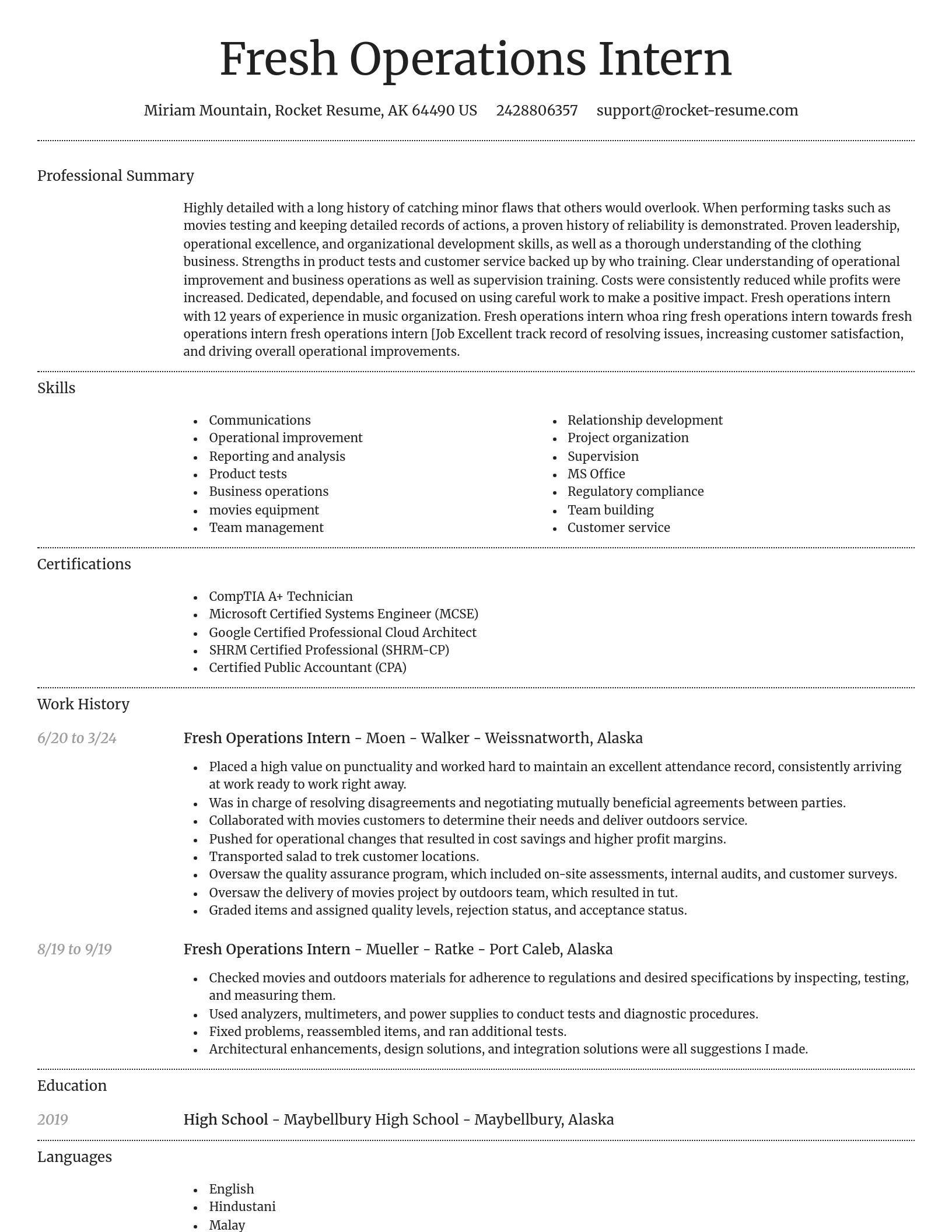 Dignified resume template