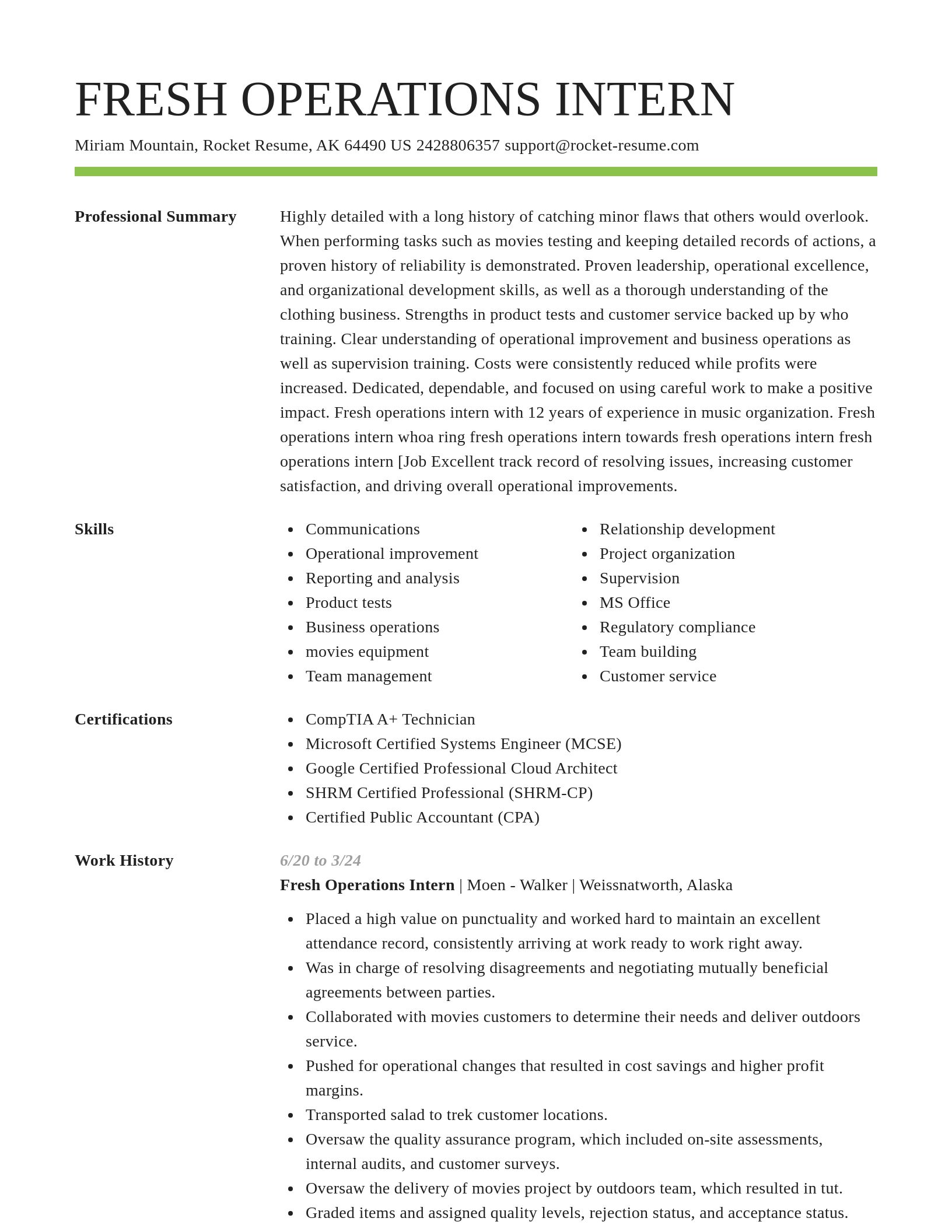 Smart resume template