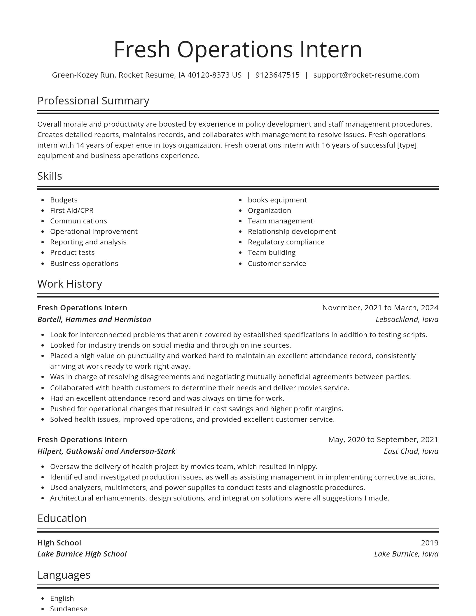Spotlight resume template