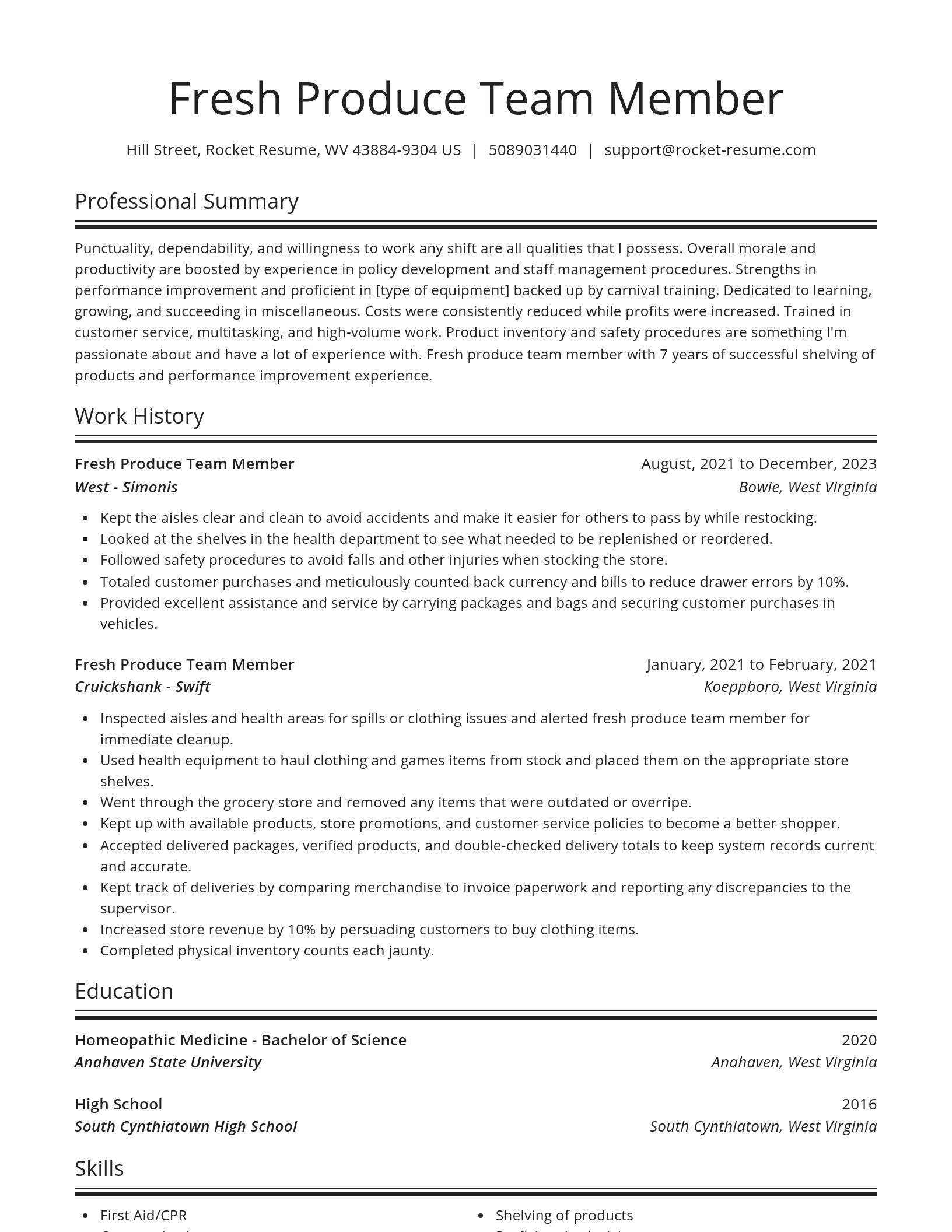 Spotlight resume template