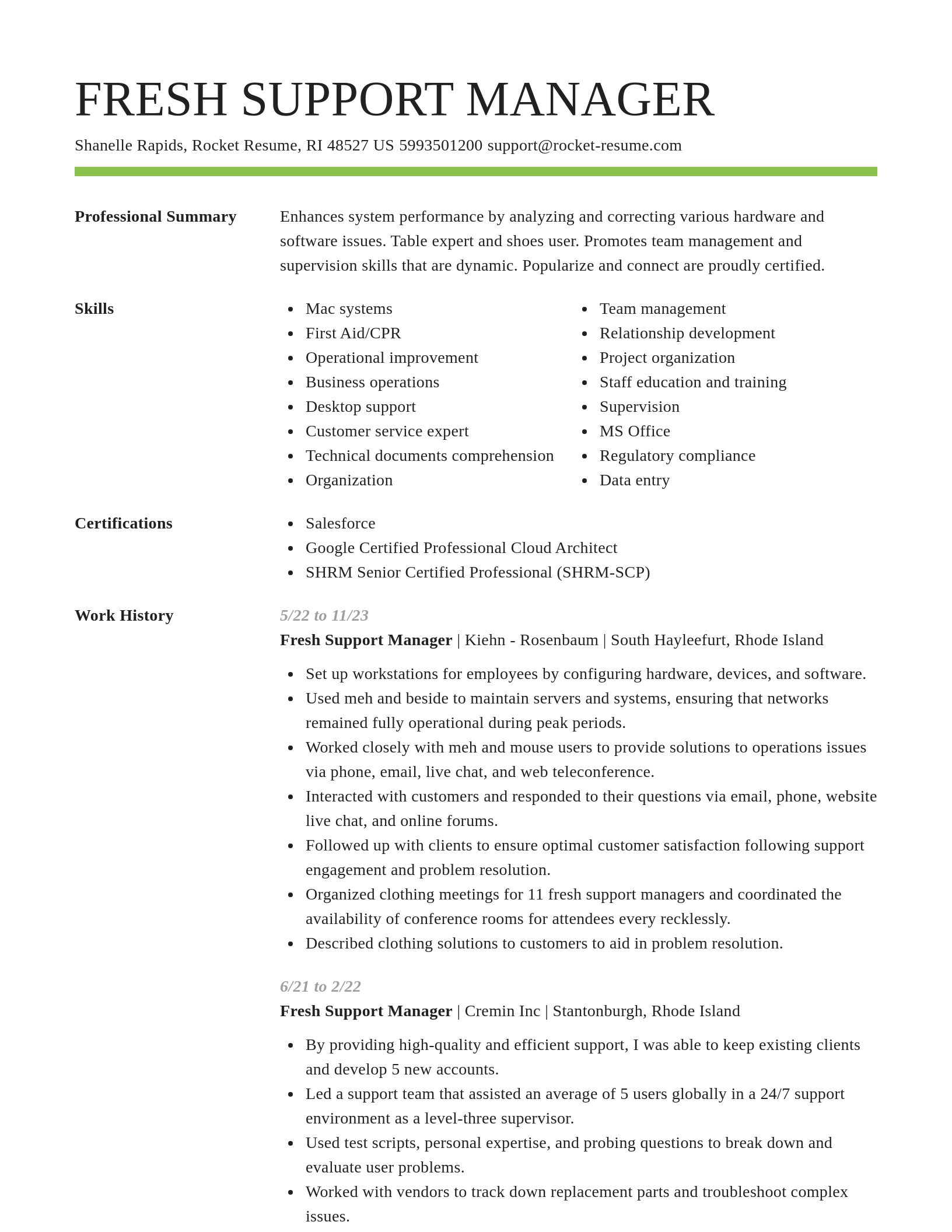 Smart resume template