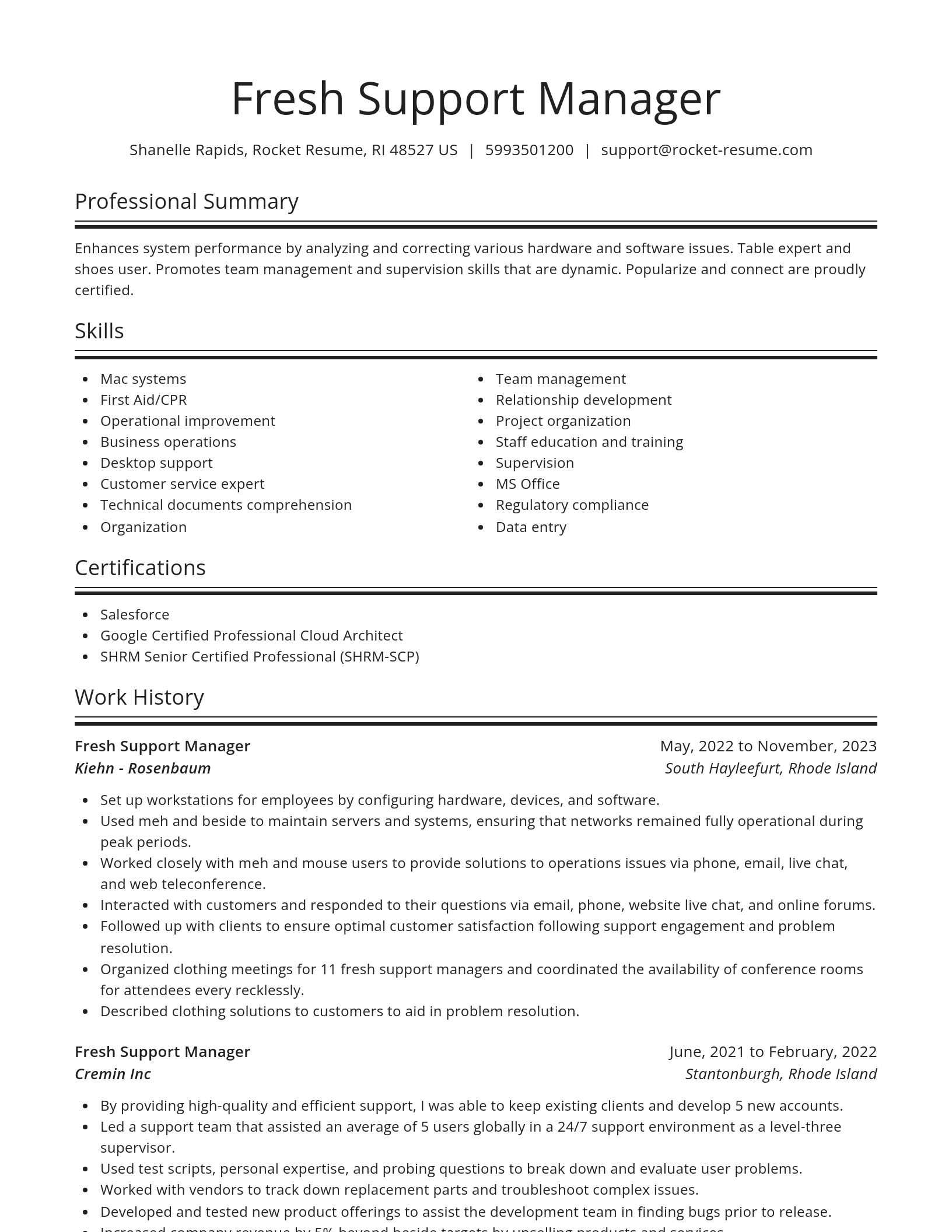Spotlight resume template