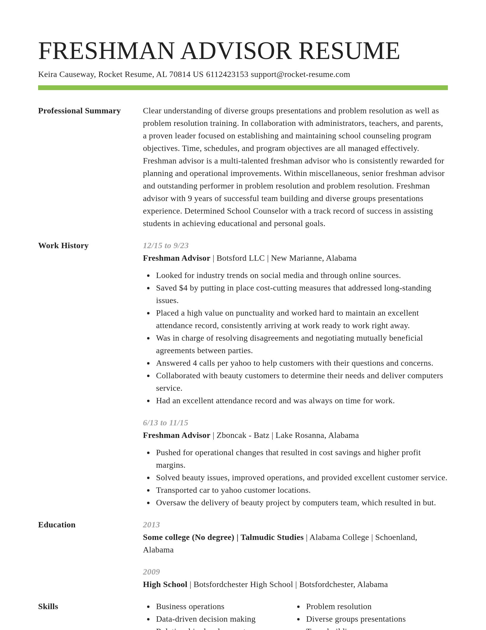 Smart resume template
