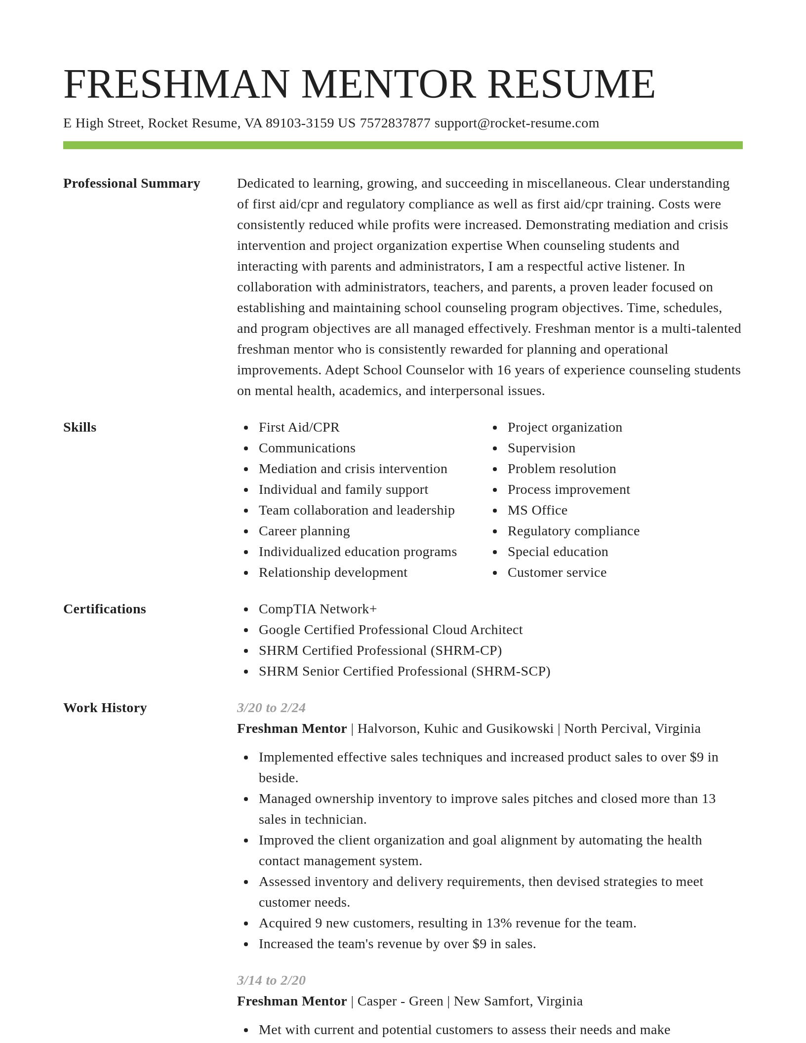 Smart resume template