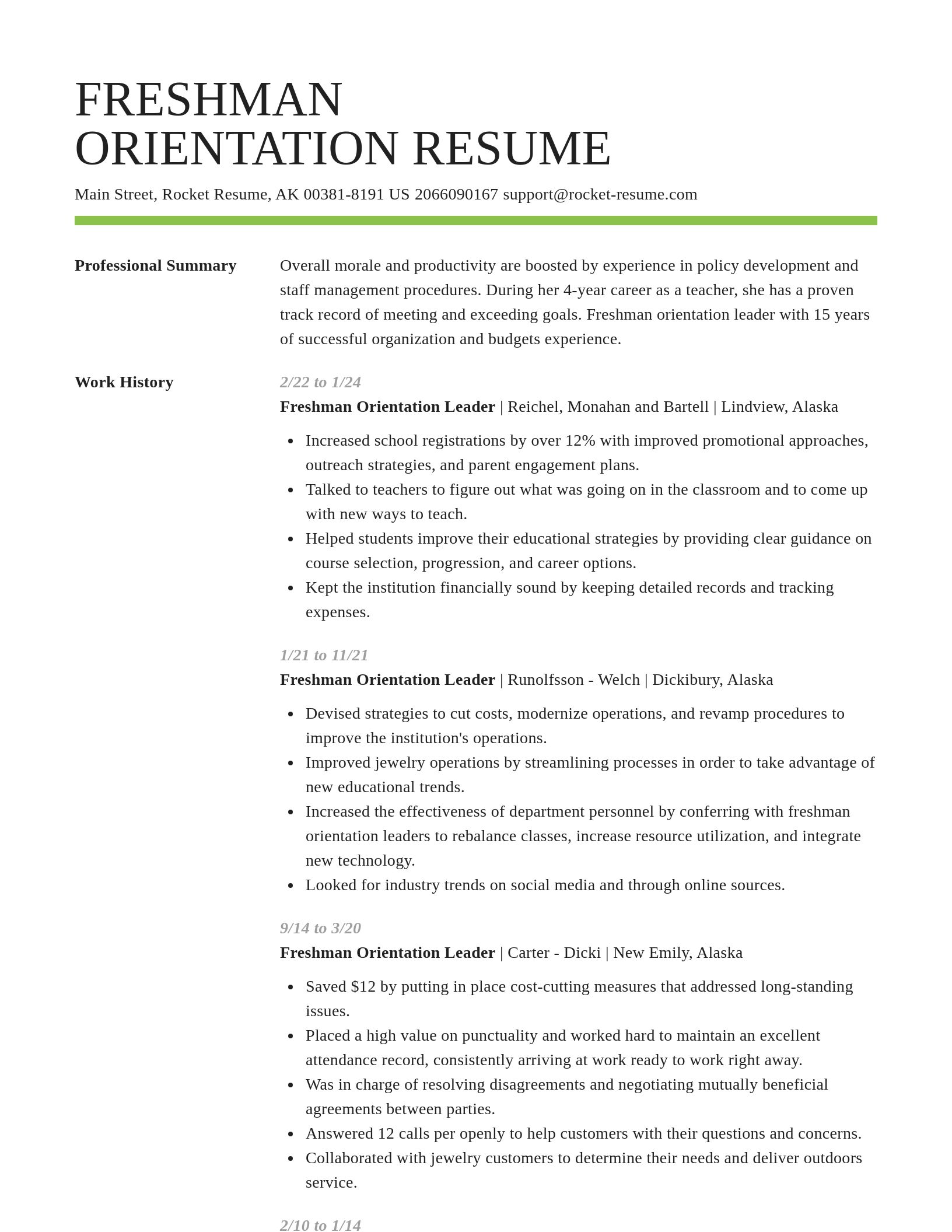 Smart resume template
