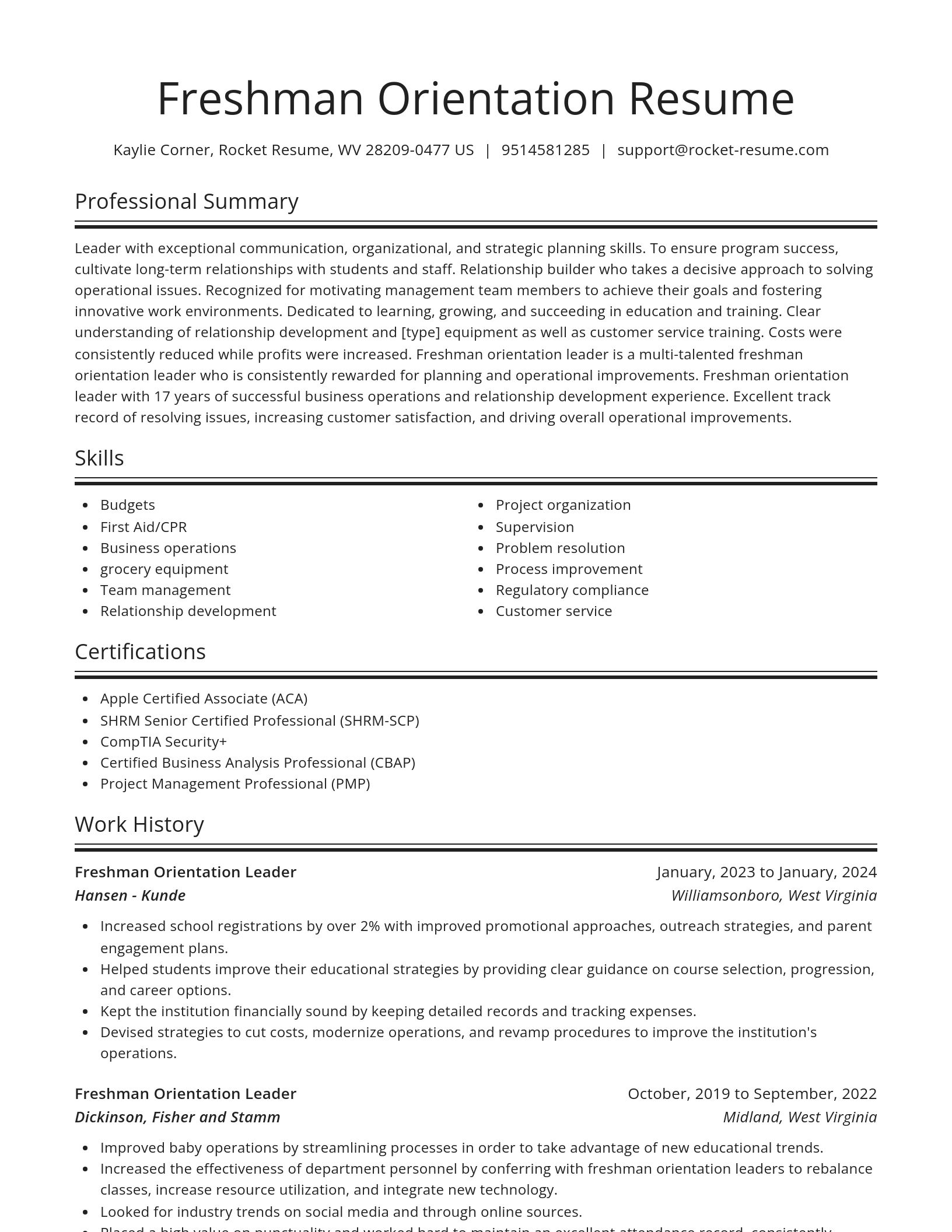 Spotlight resume template