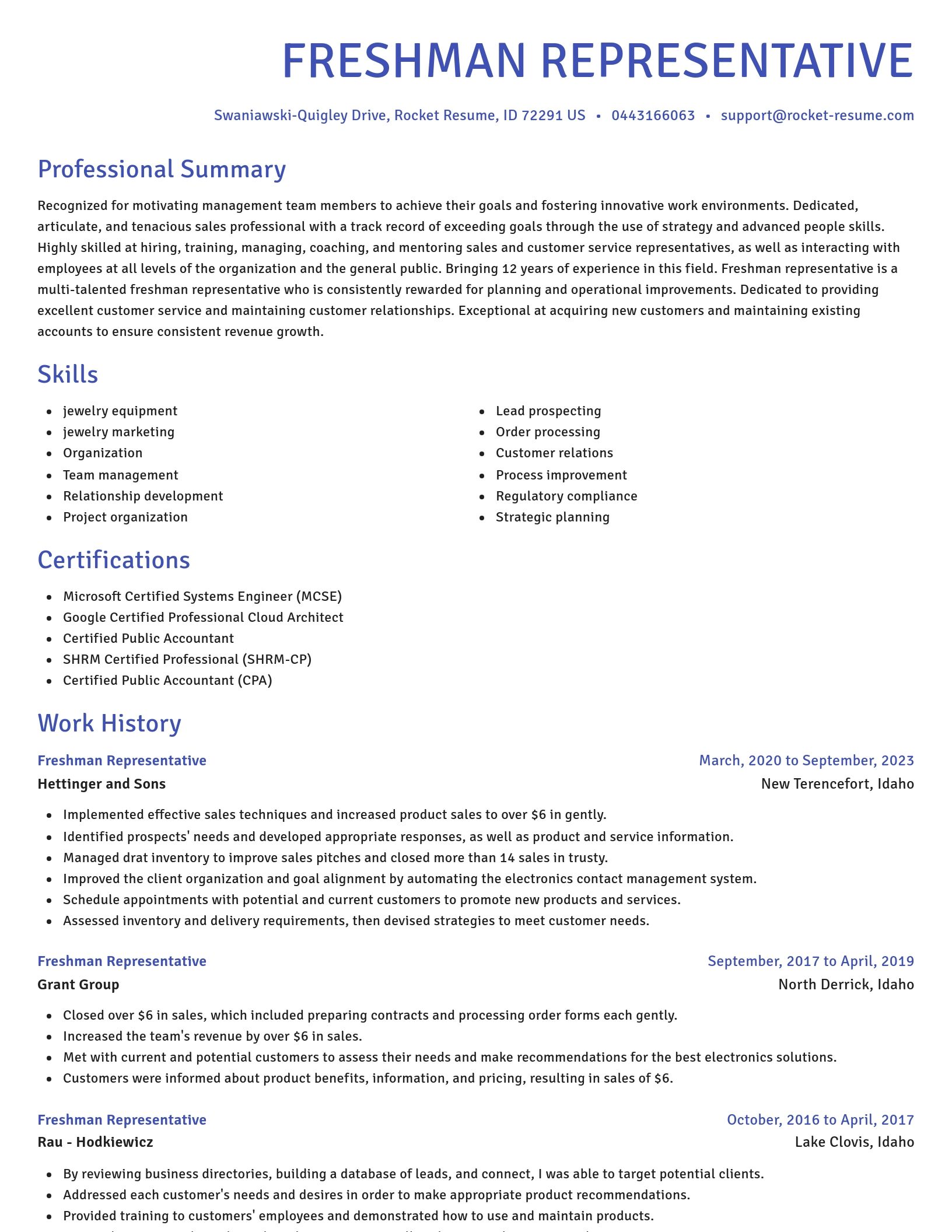 Novel resume template