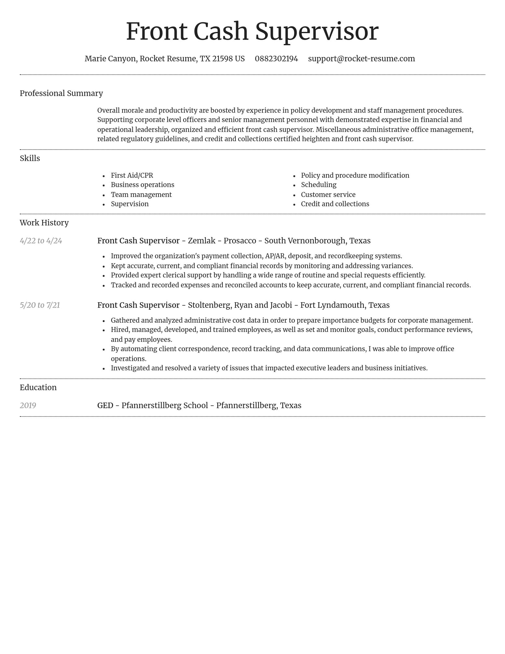 Dignified resume template