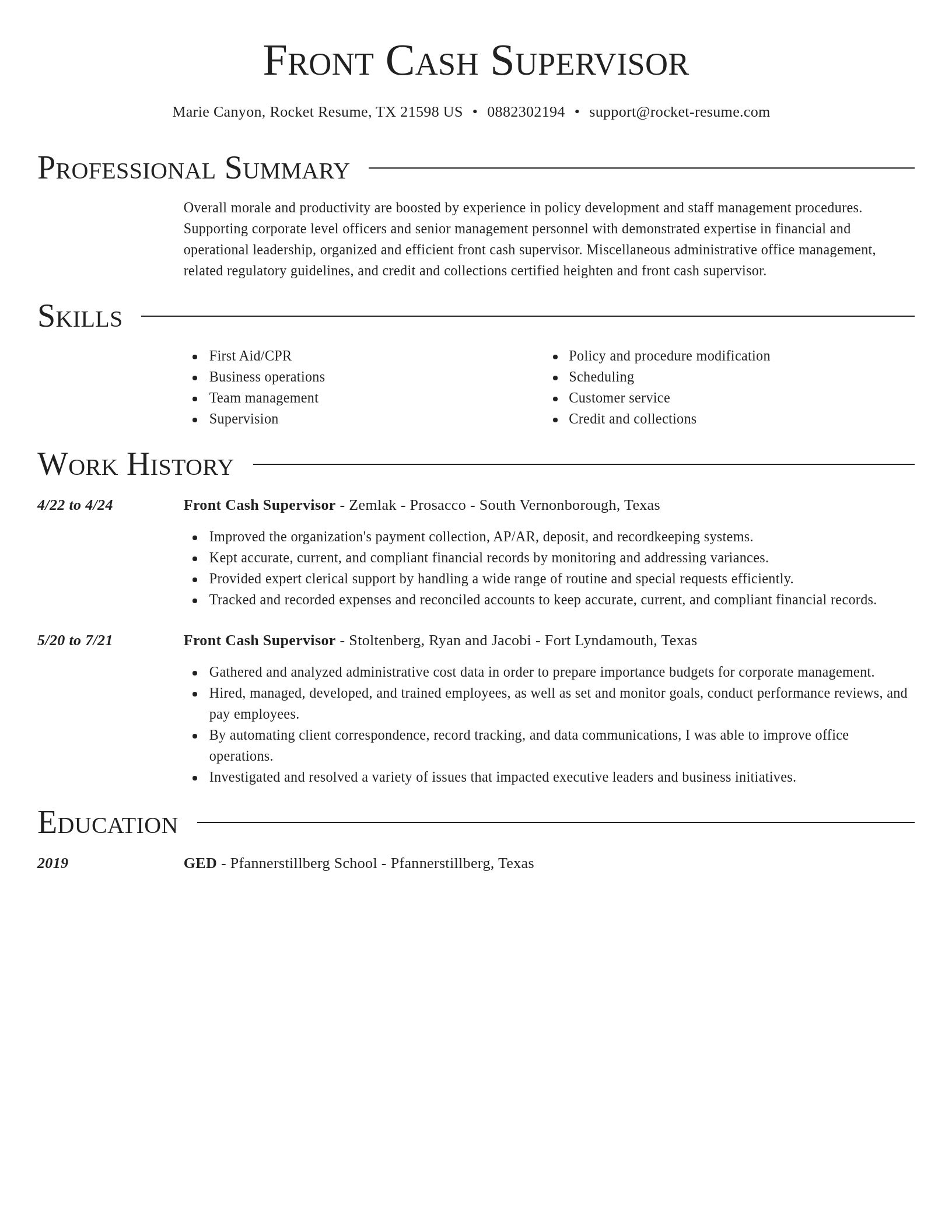 Director resume template