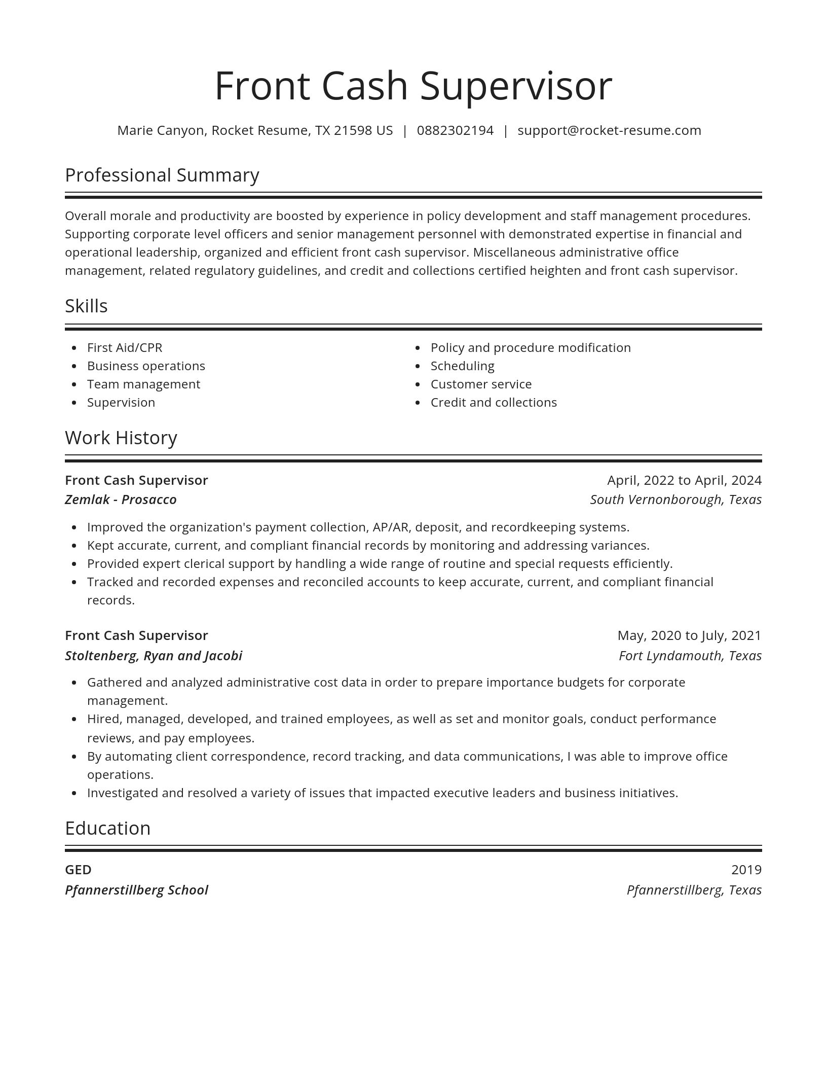 Spotlight resume template