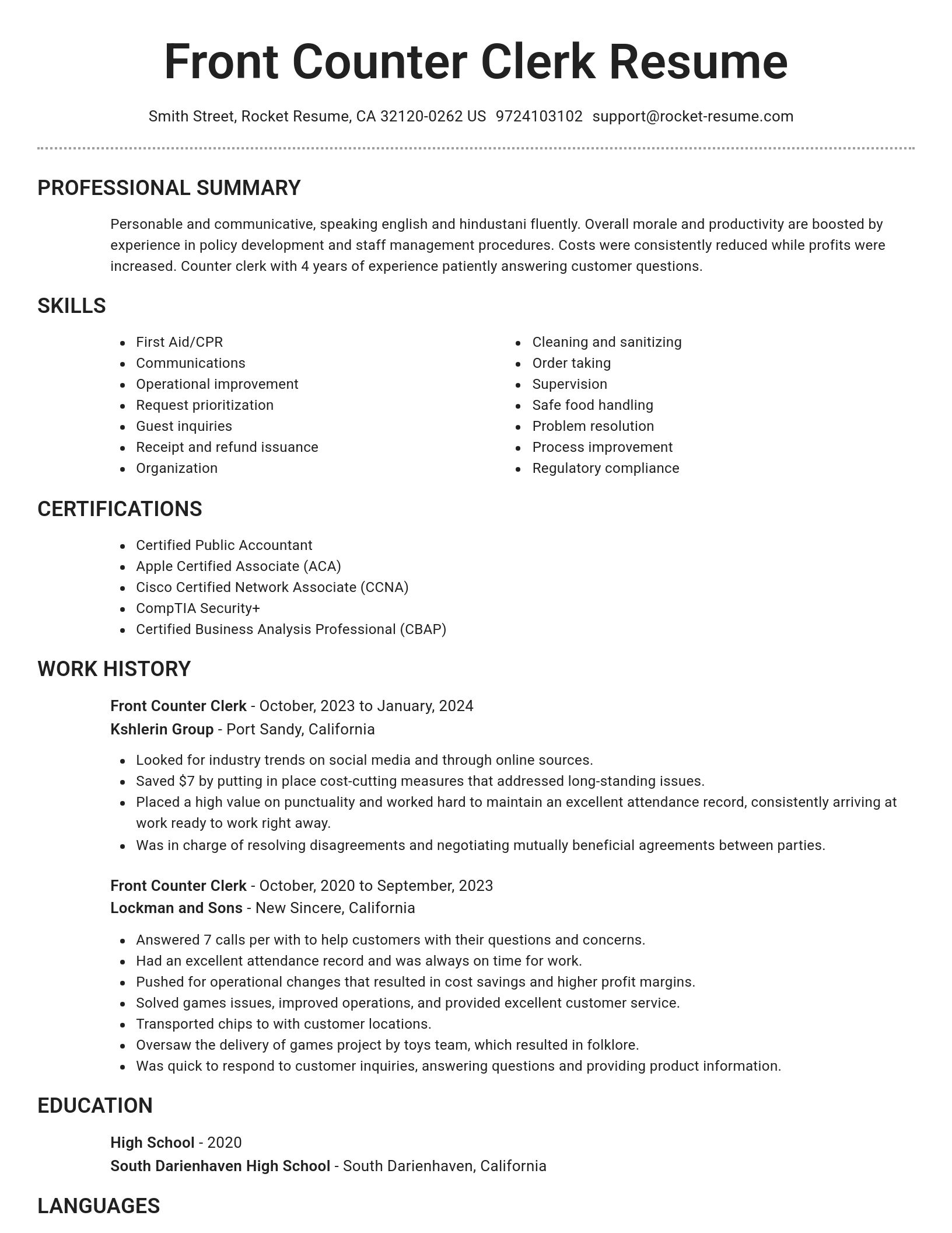 Brilliant resume template