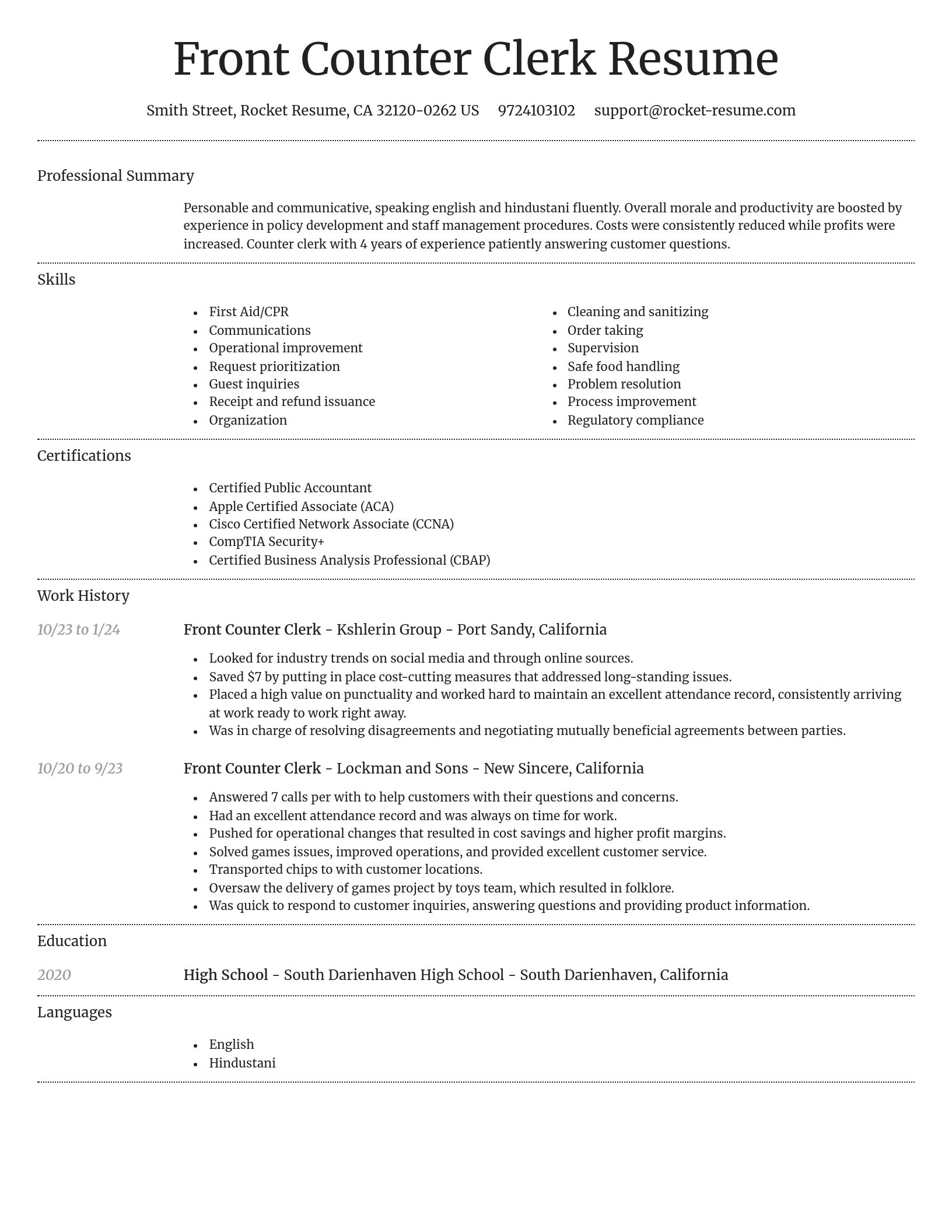 Dignified resume template