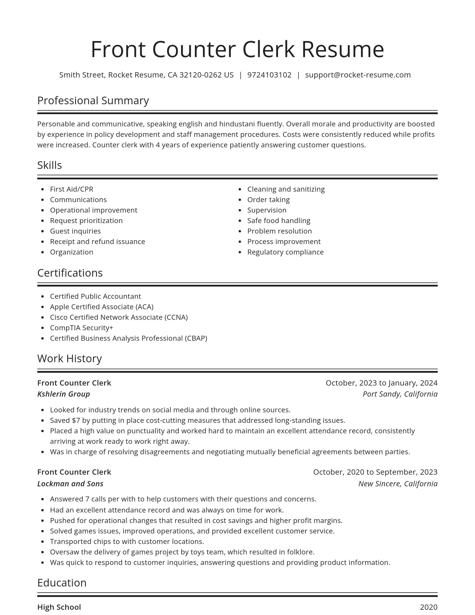 Spotlight resume template