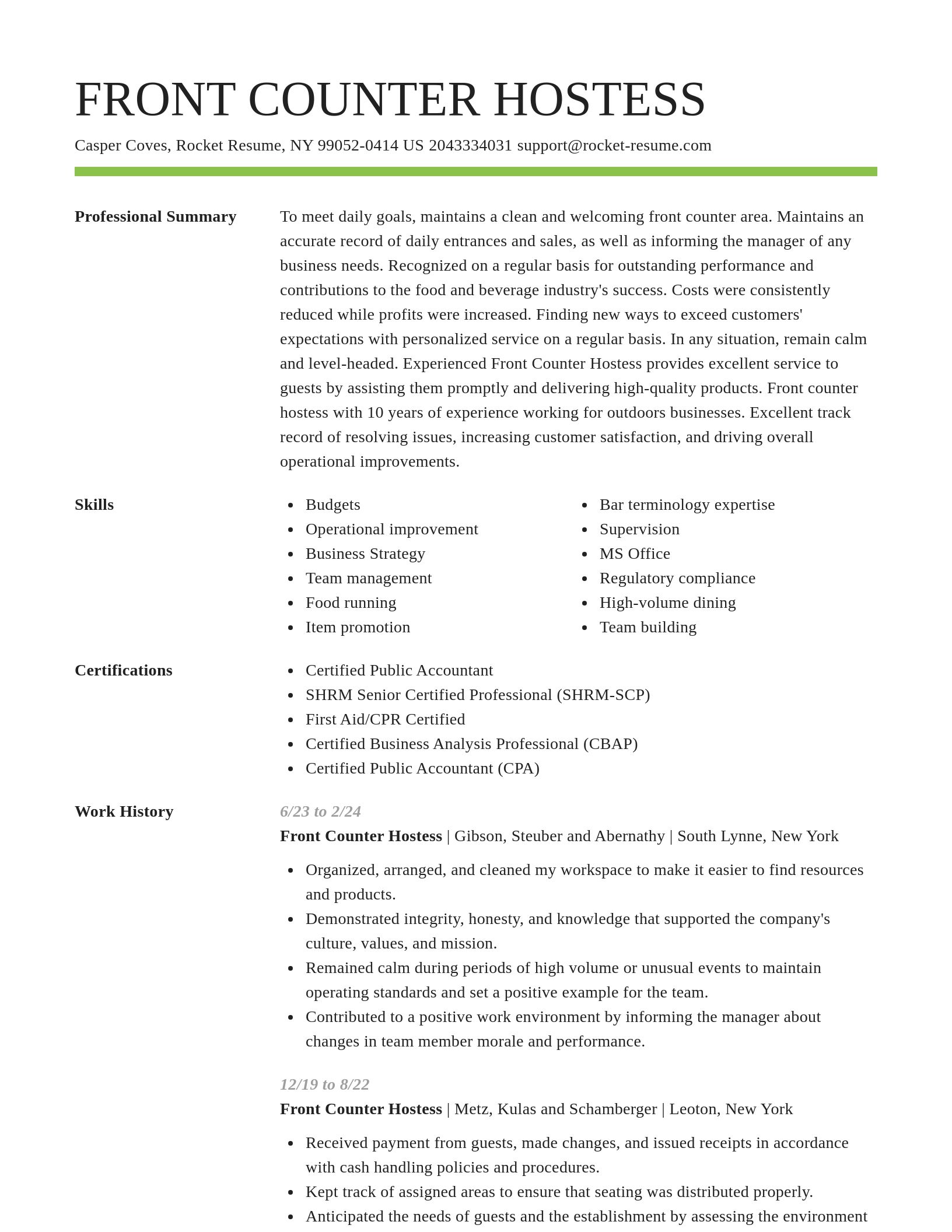 Smart resume template