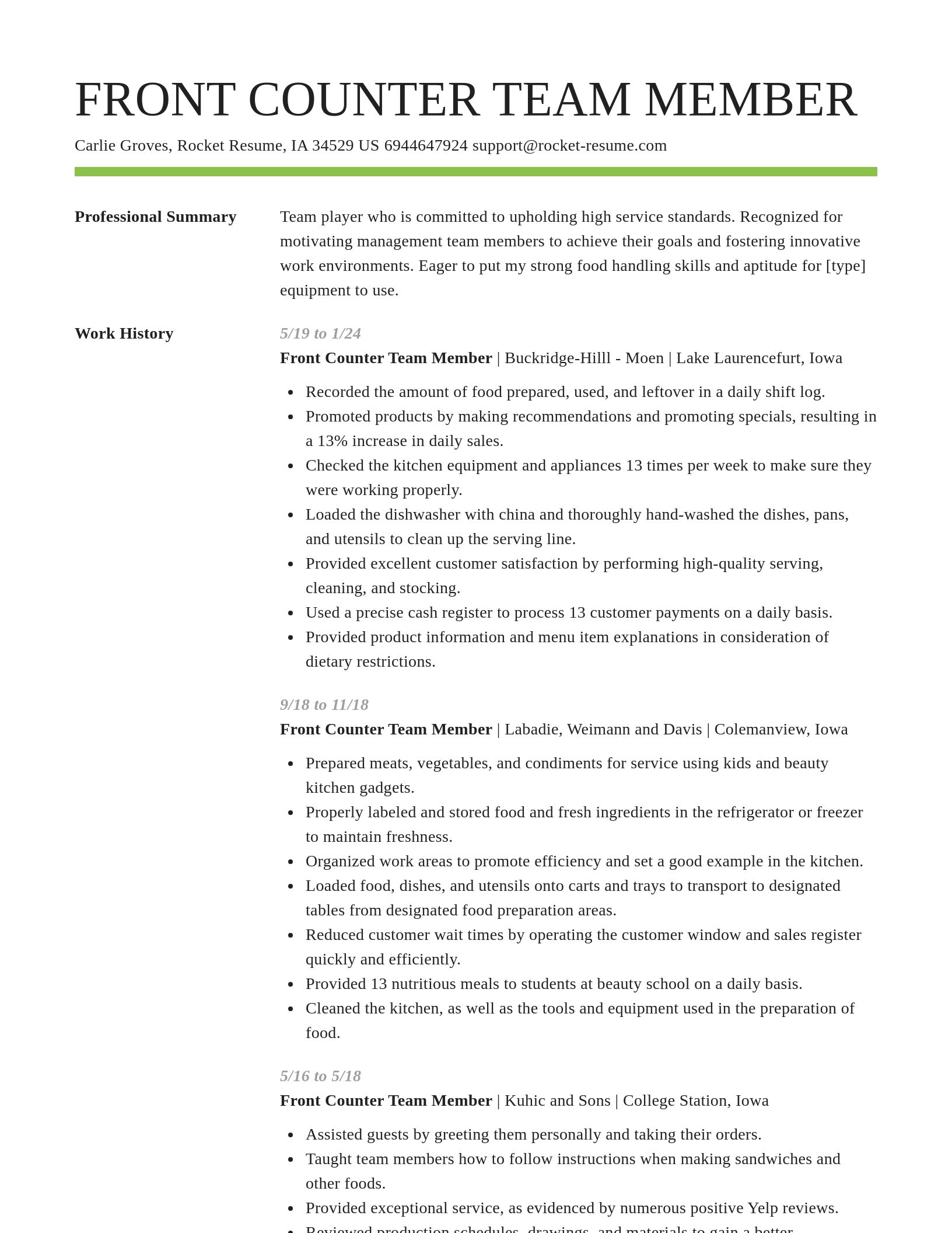 Smart resume template