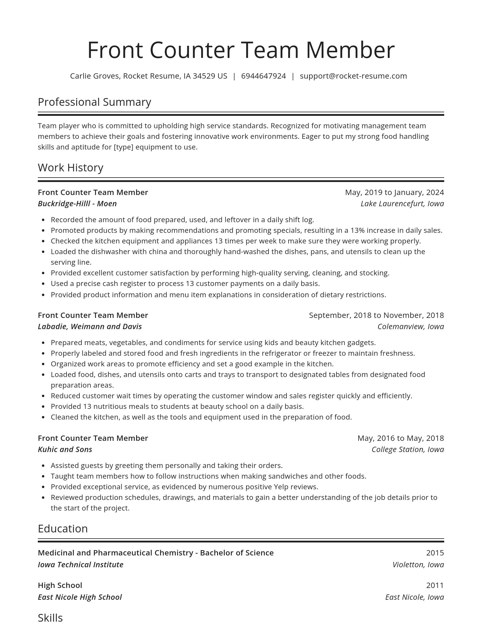 Spotlight resume template