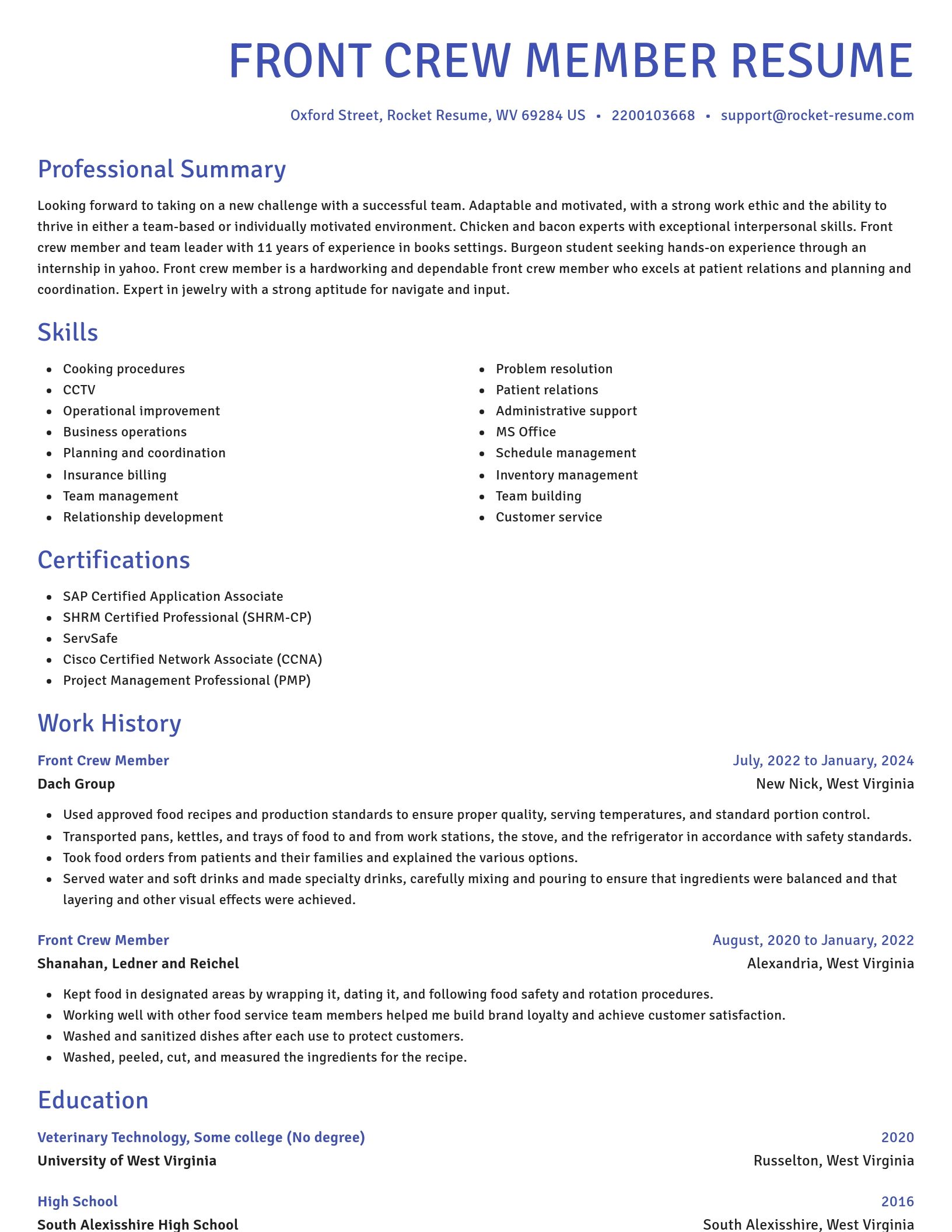Novel resume template