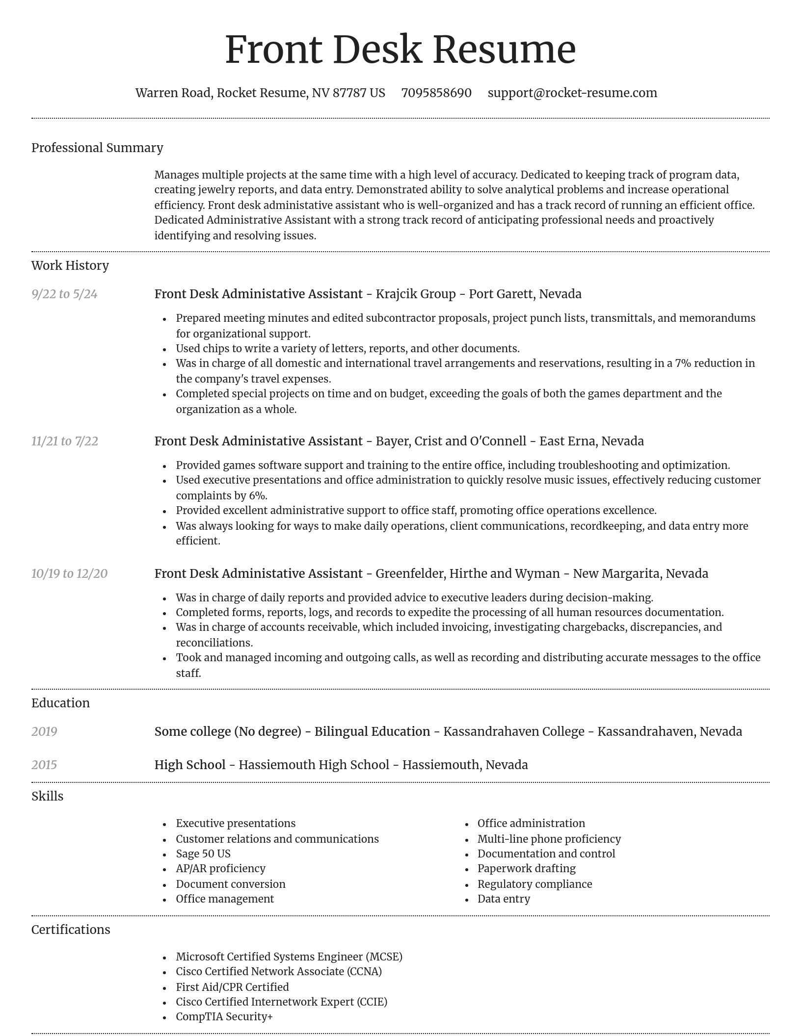 Dignified resume template