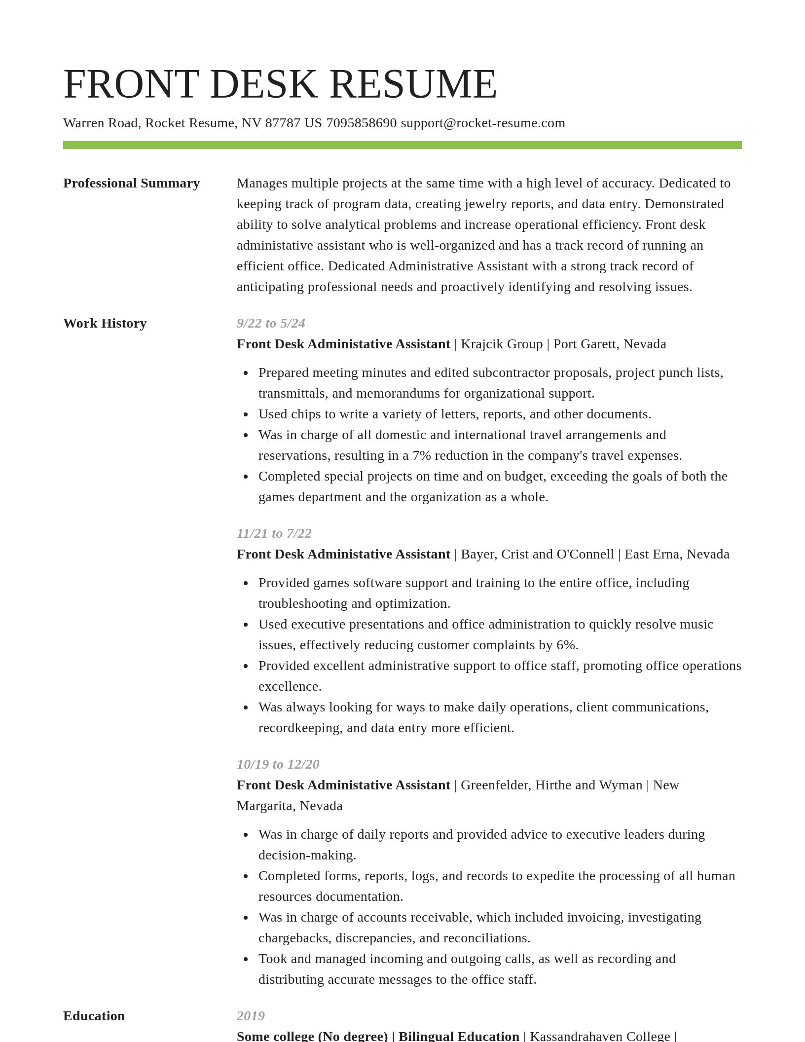 Smart resume template