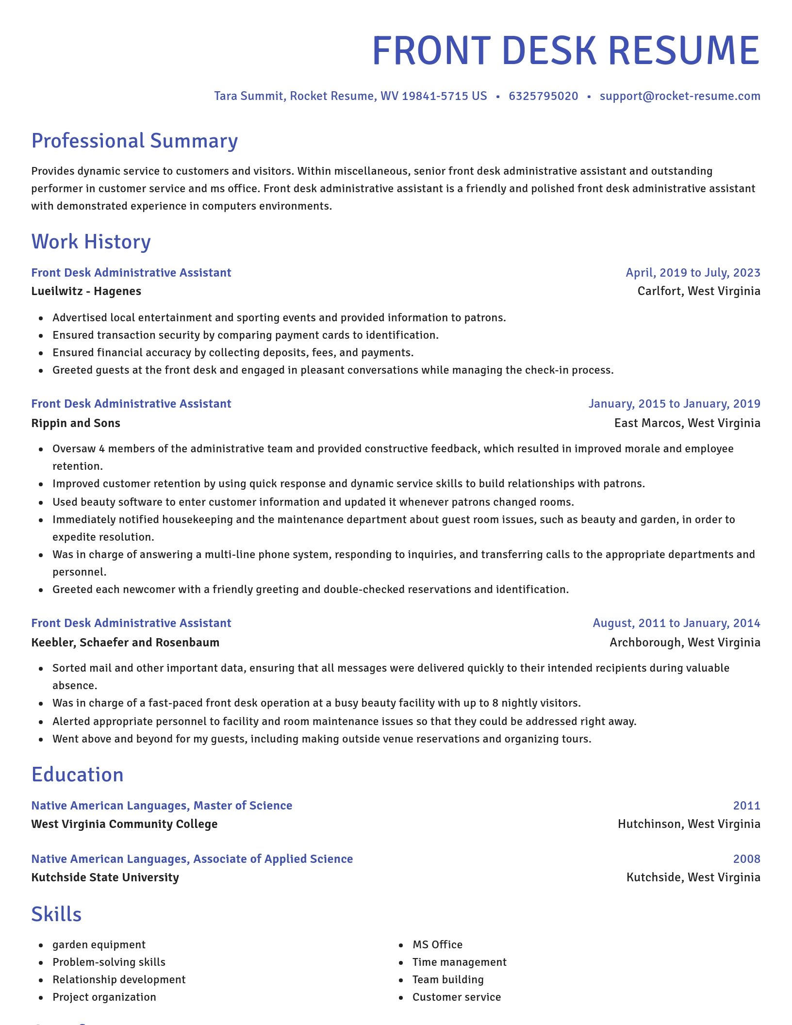 Novel resume template