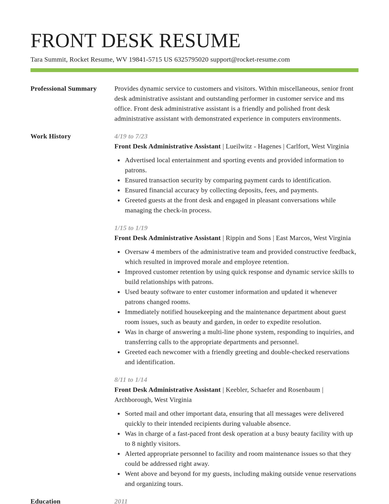 Smart resume template