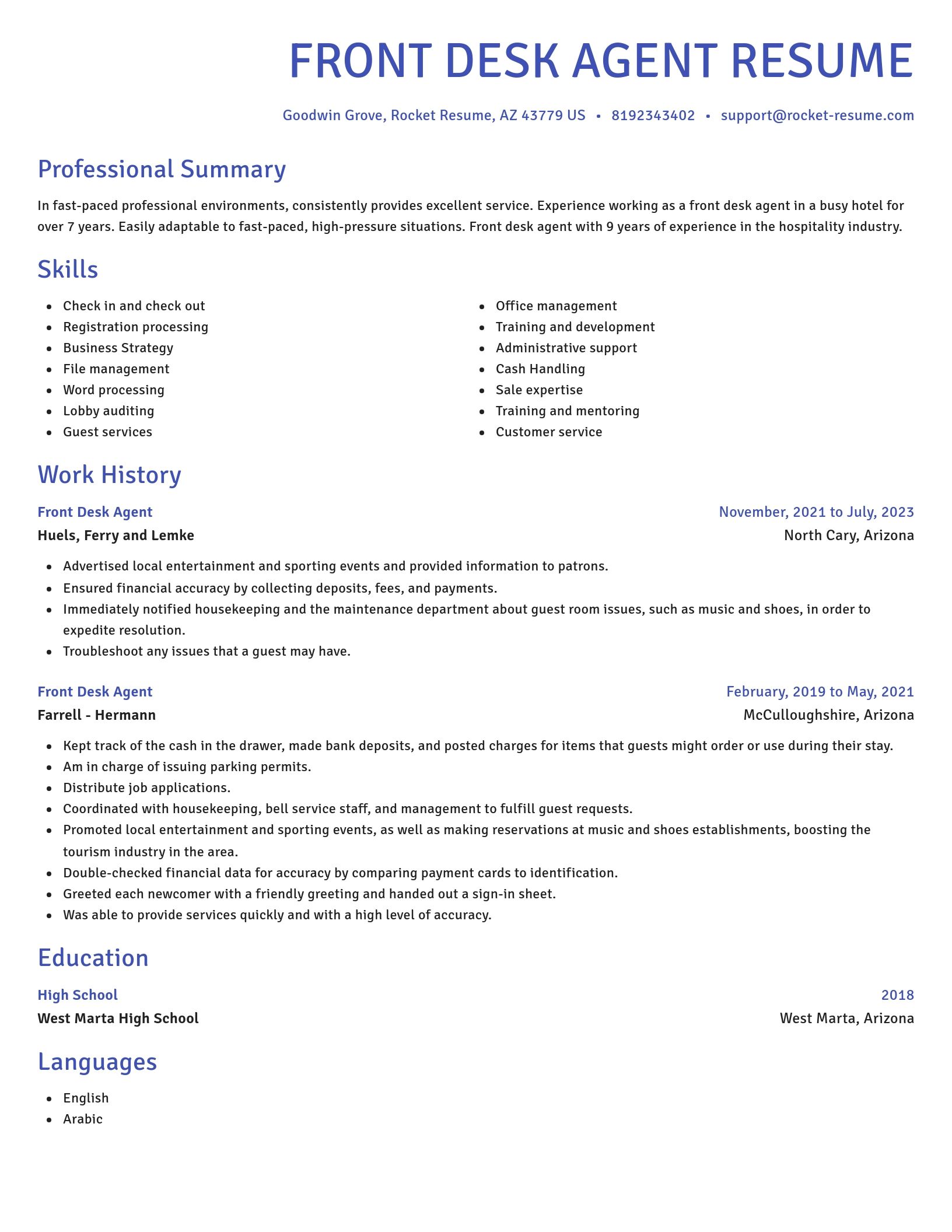 Novel resume template