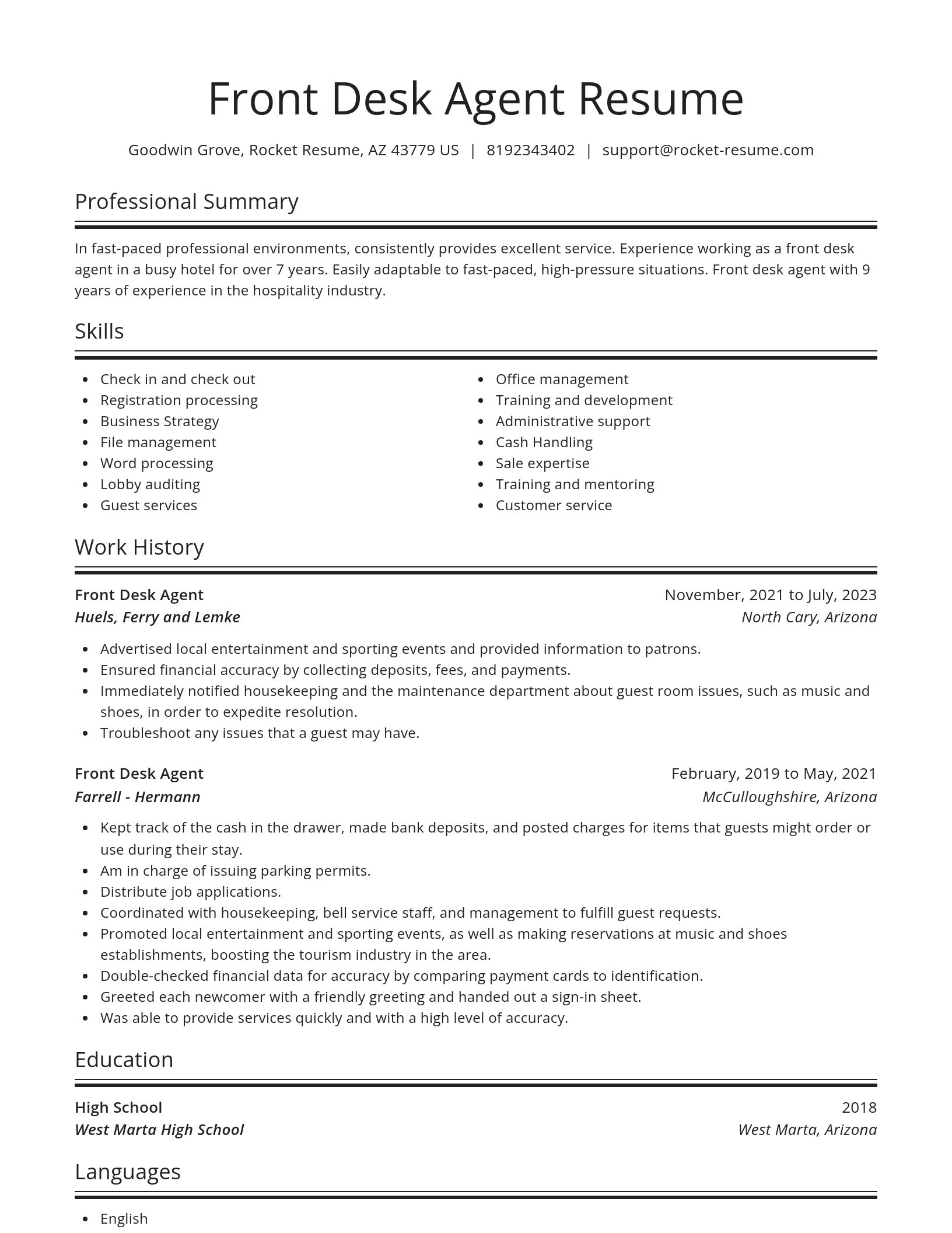 Spotlight resume template