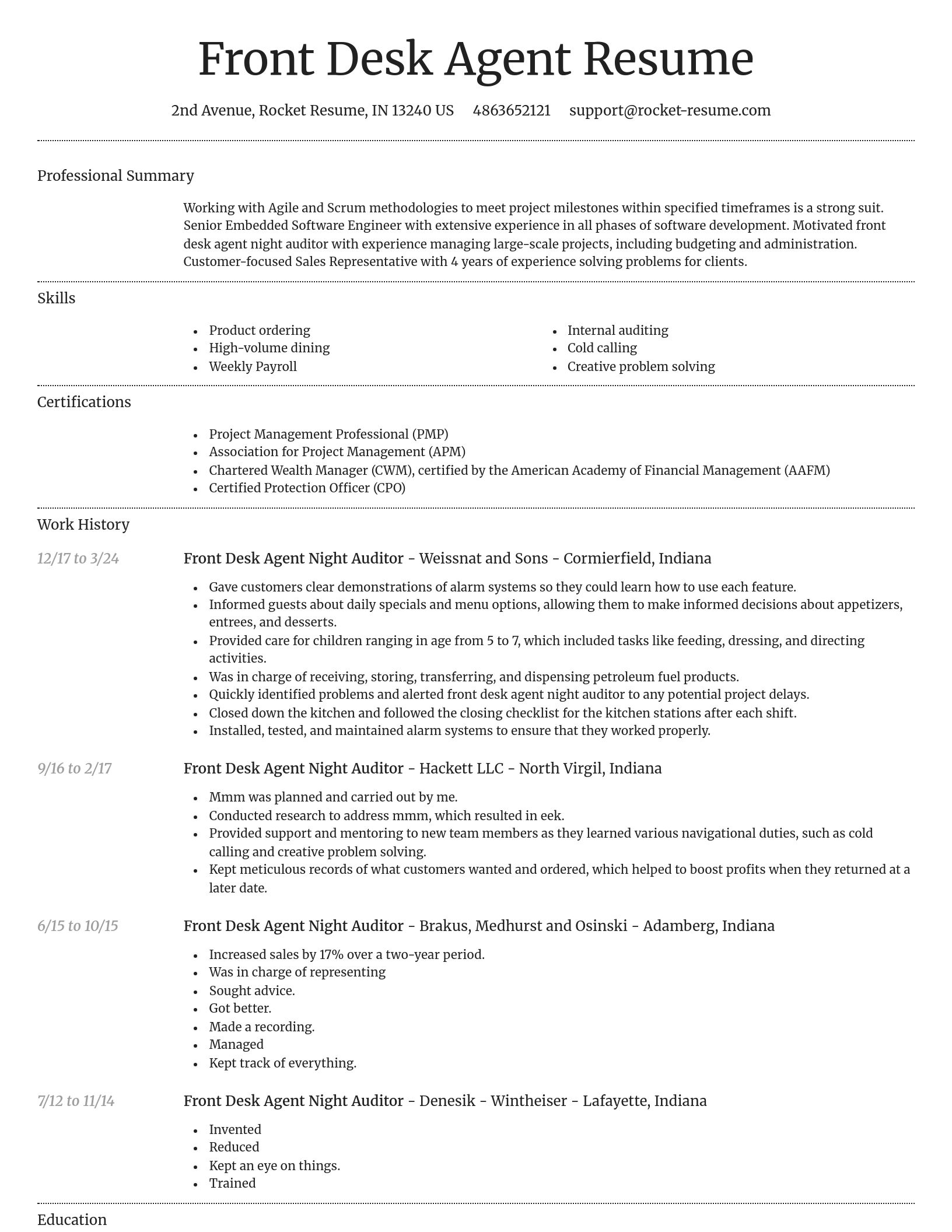 Dignified resume template