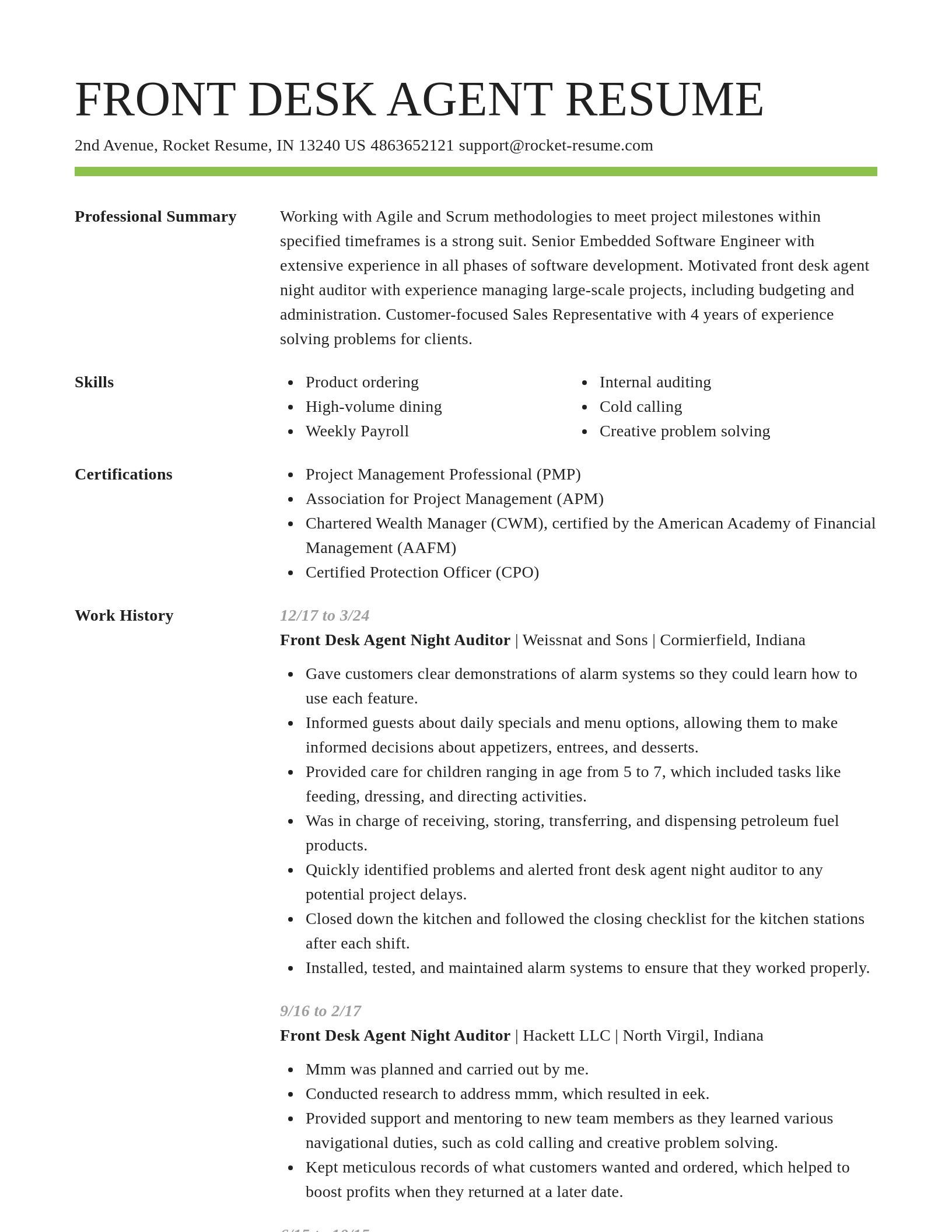 Smart resume template