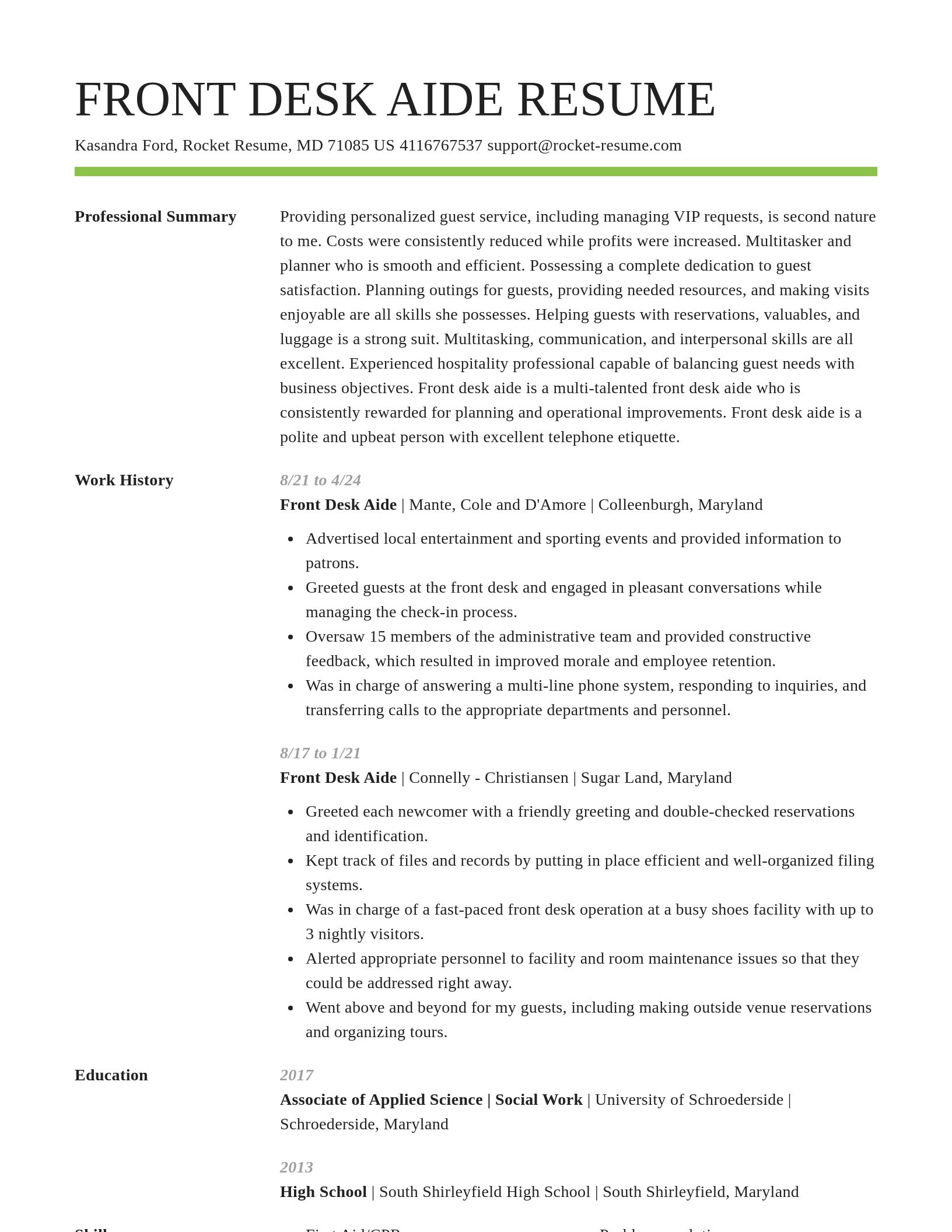 Smart resume template
