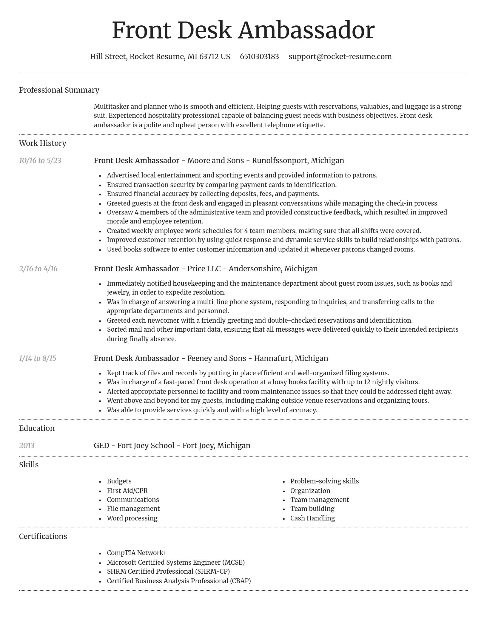 Dignified resume template