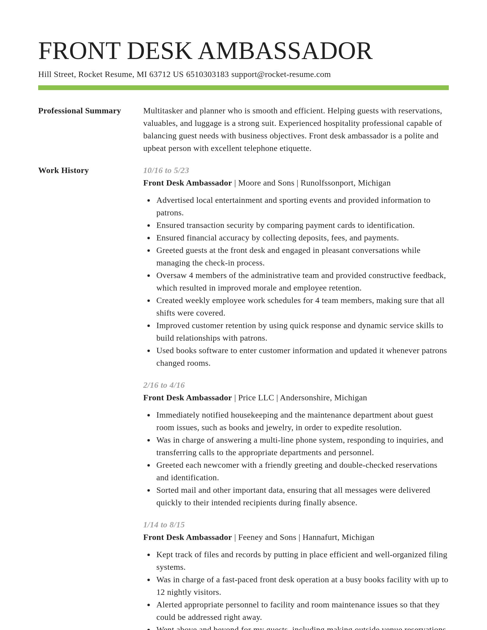 Smart resume template