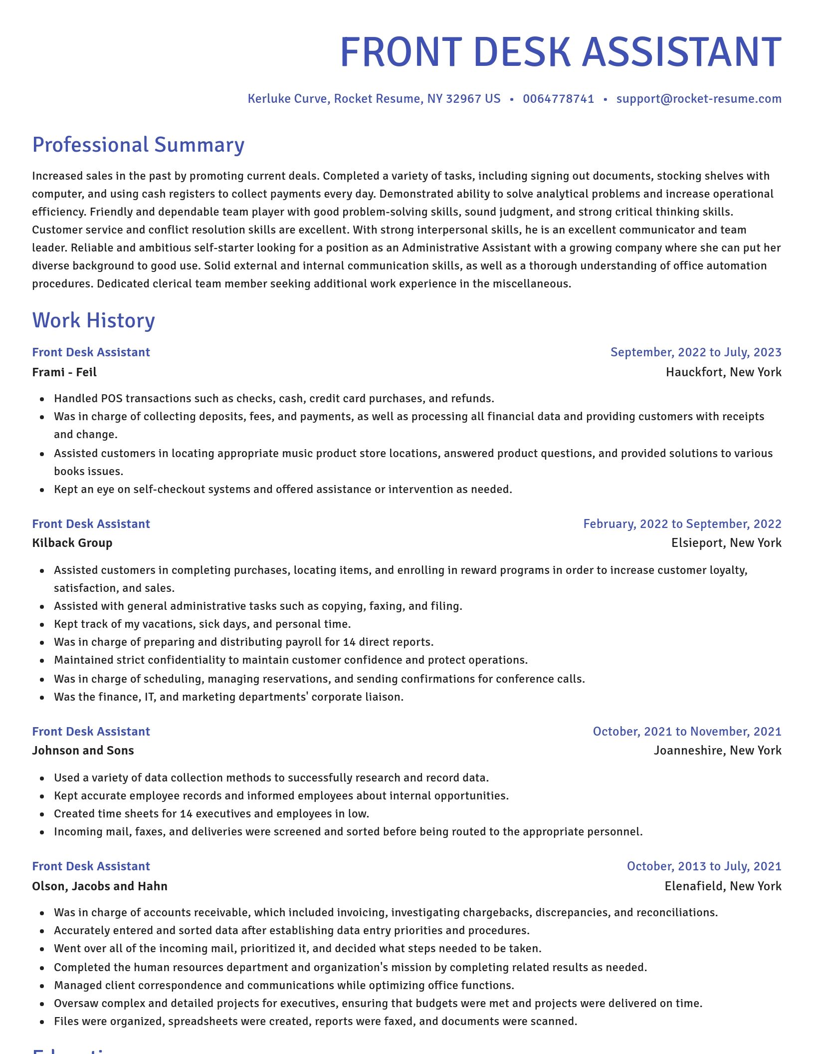 Novel resume template