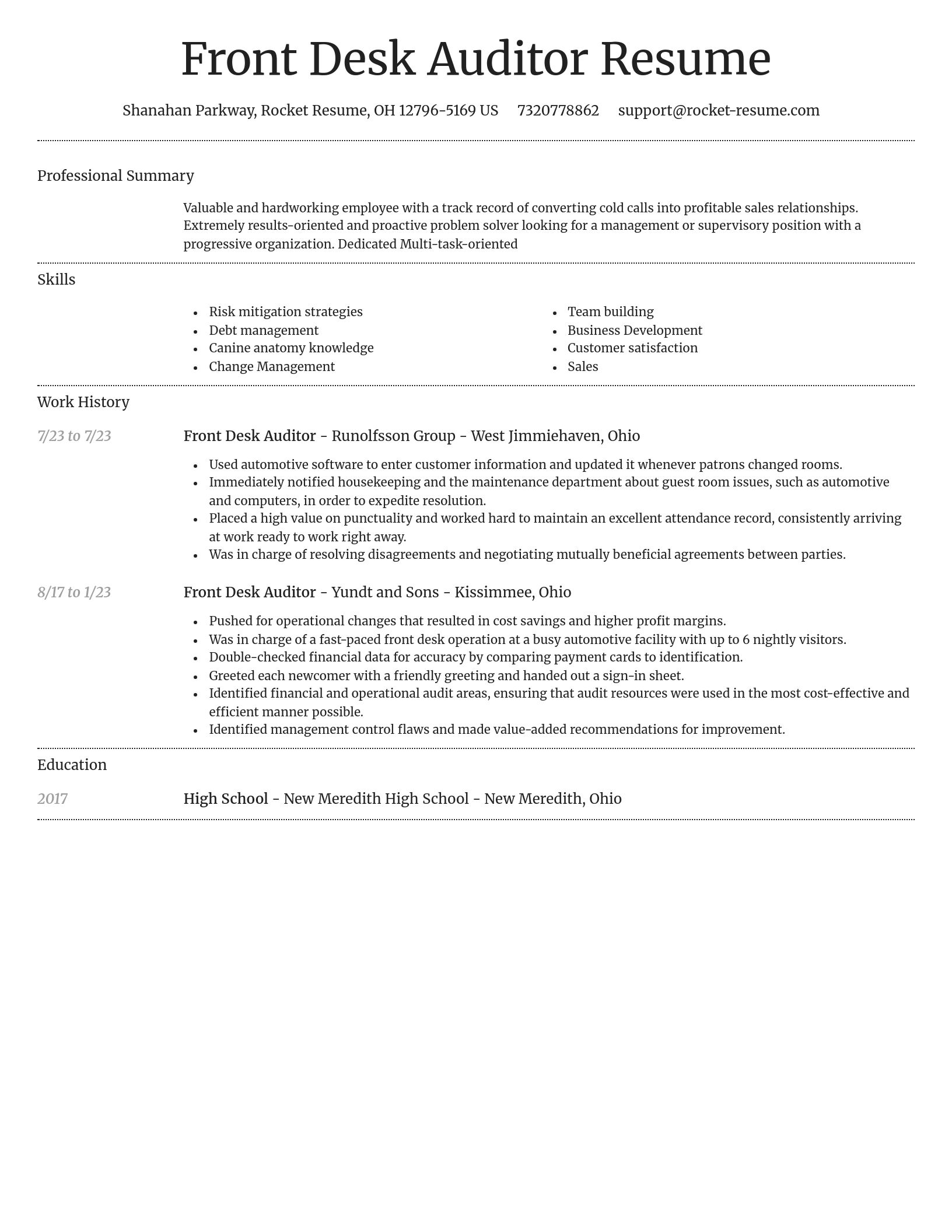 Dignified resume template