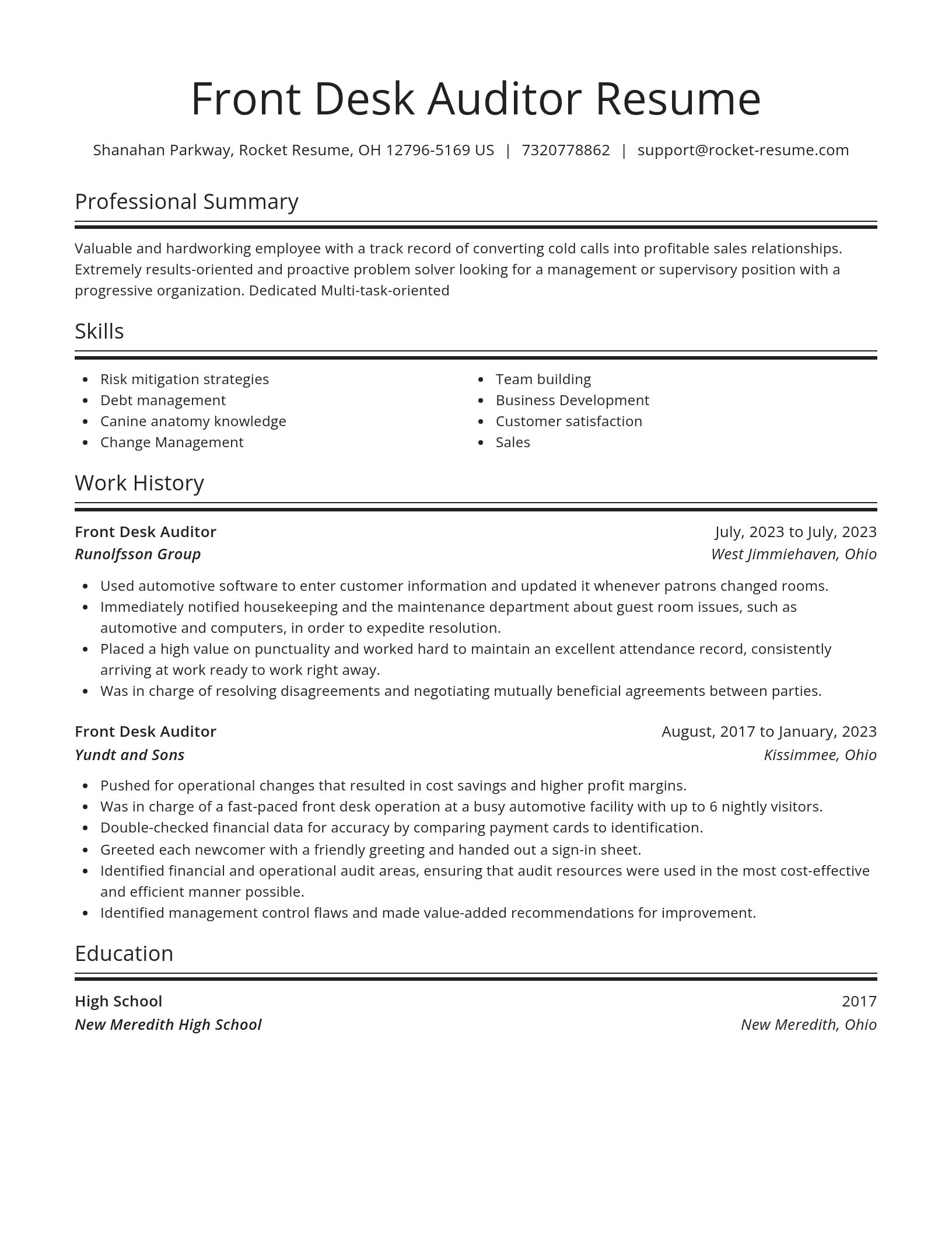Spotlight resume template
