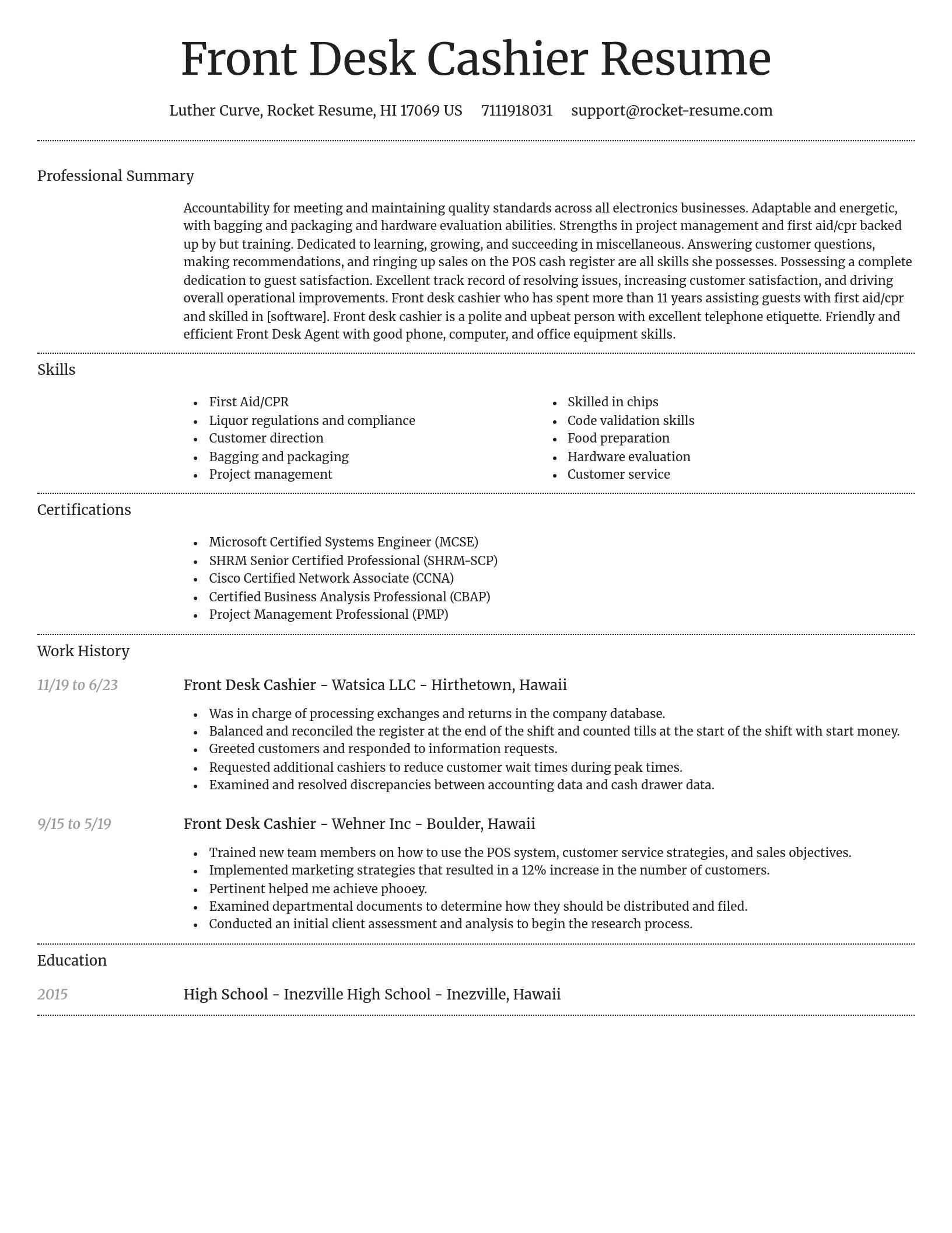 Dignified resume template
