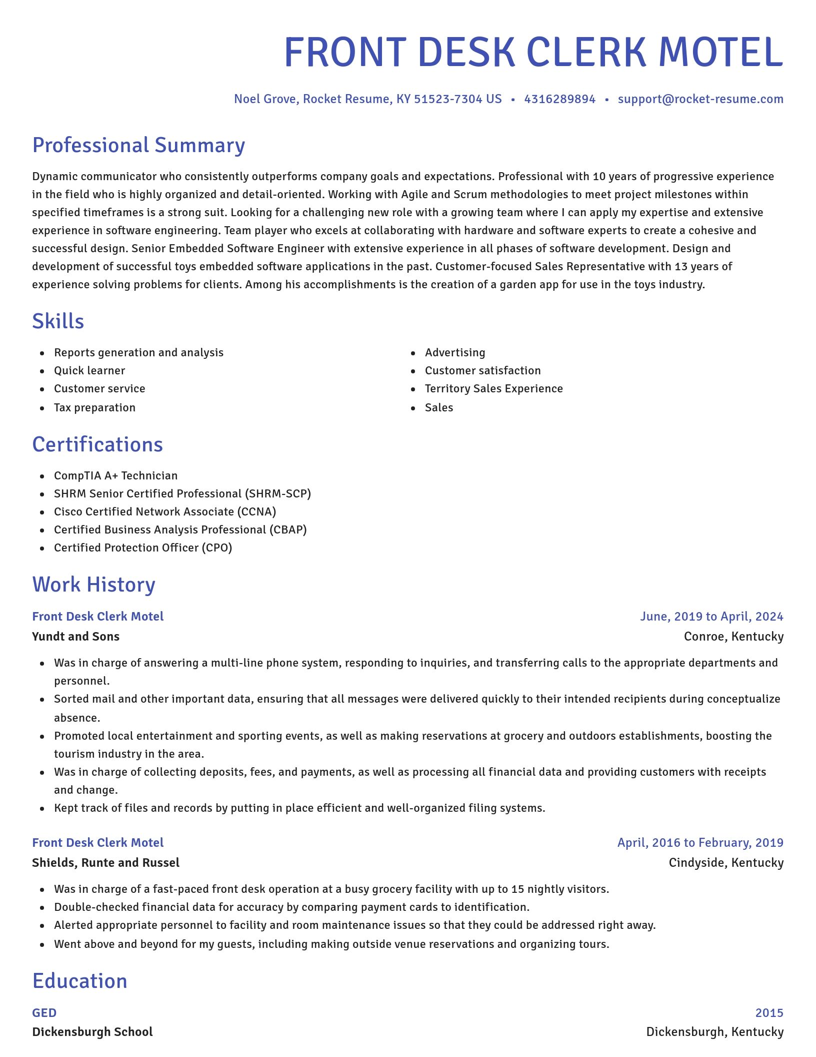 Novel resume template