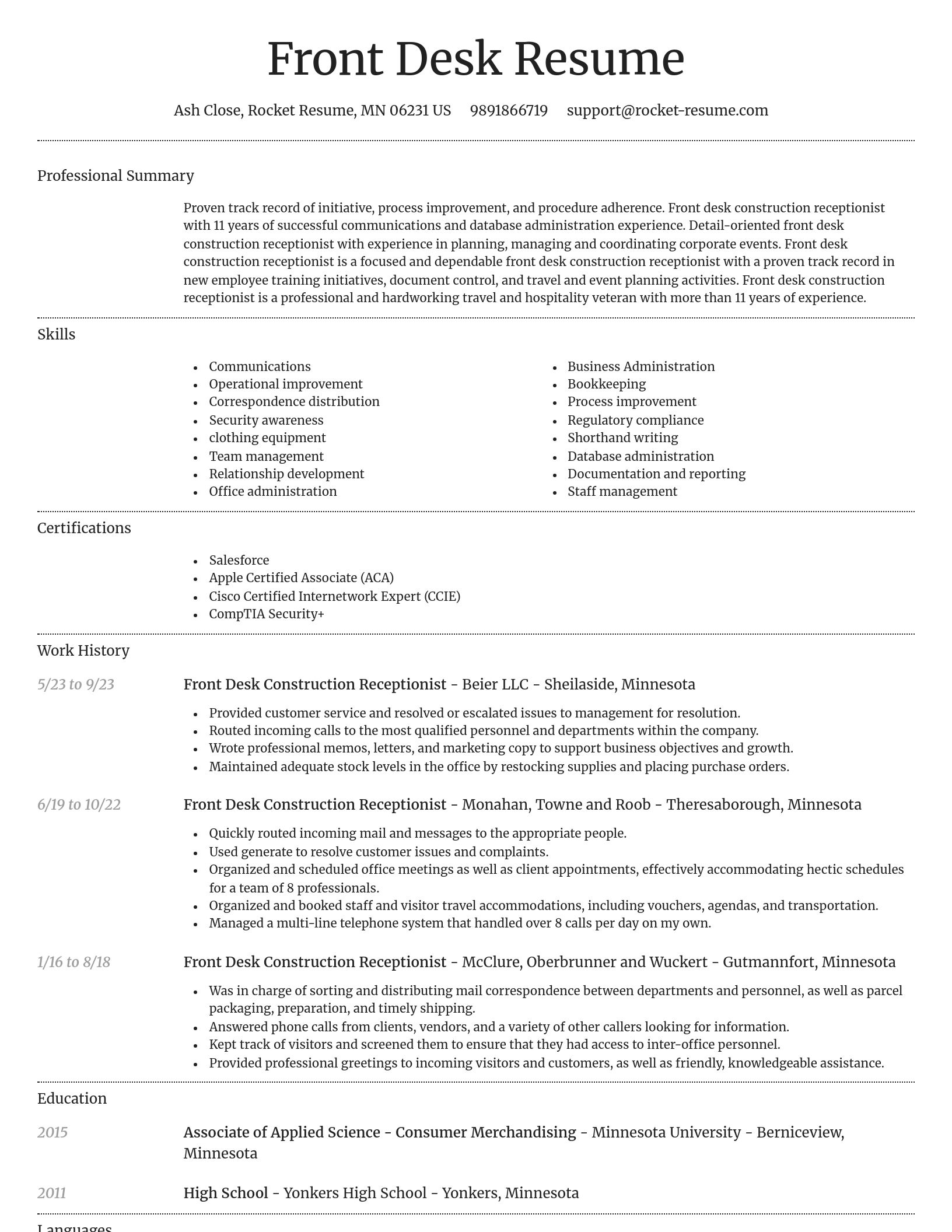 Dignified resume template