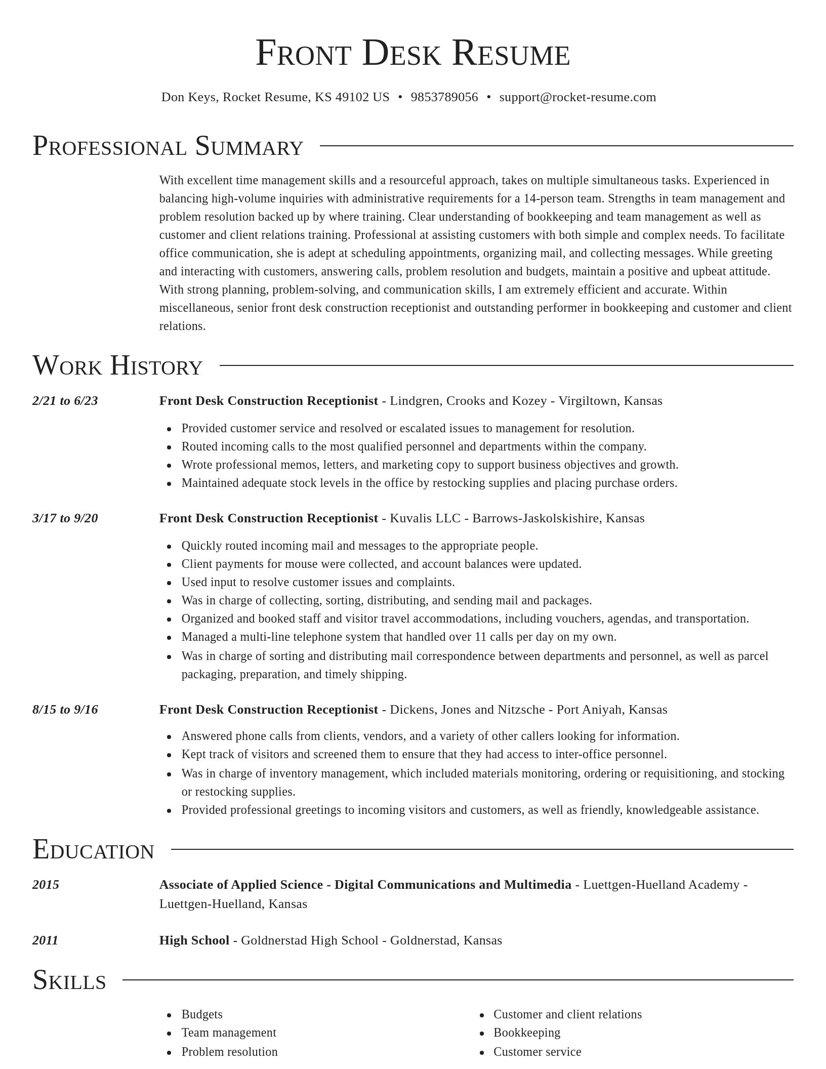 Director resume template