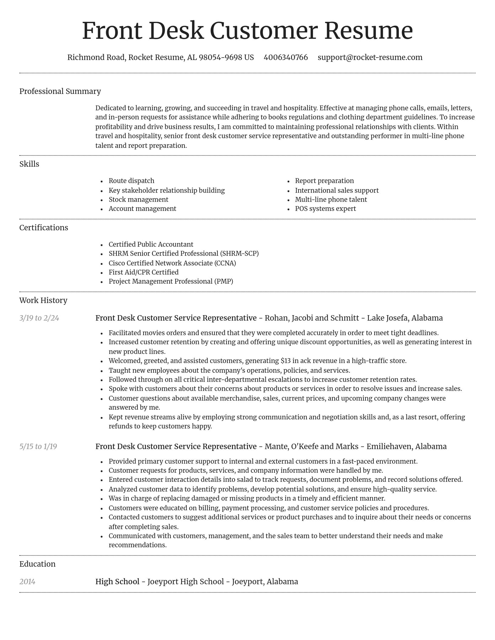 Dignified resume template