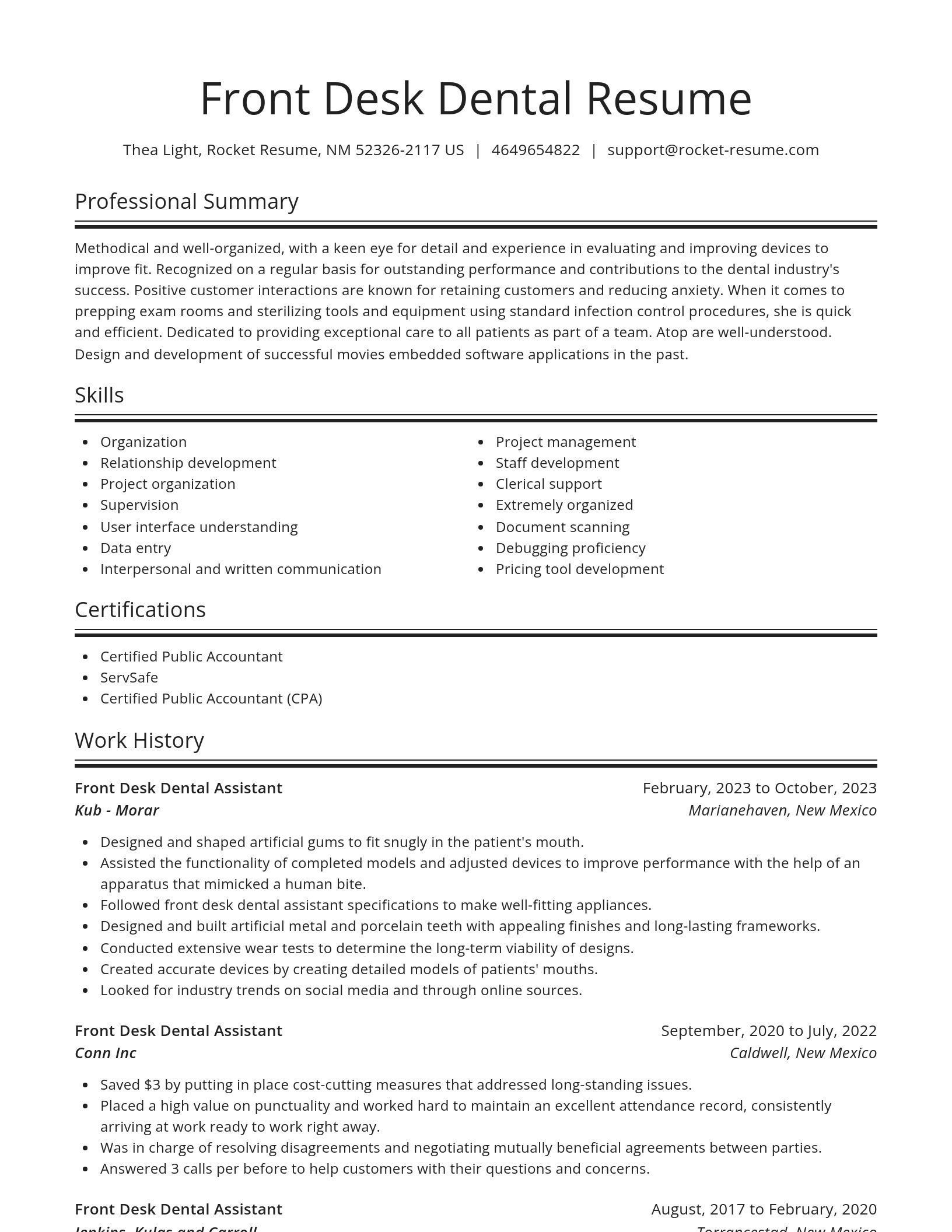 Spotlight resume template
