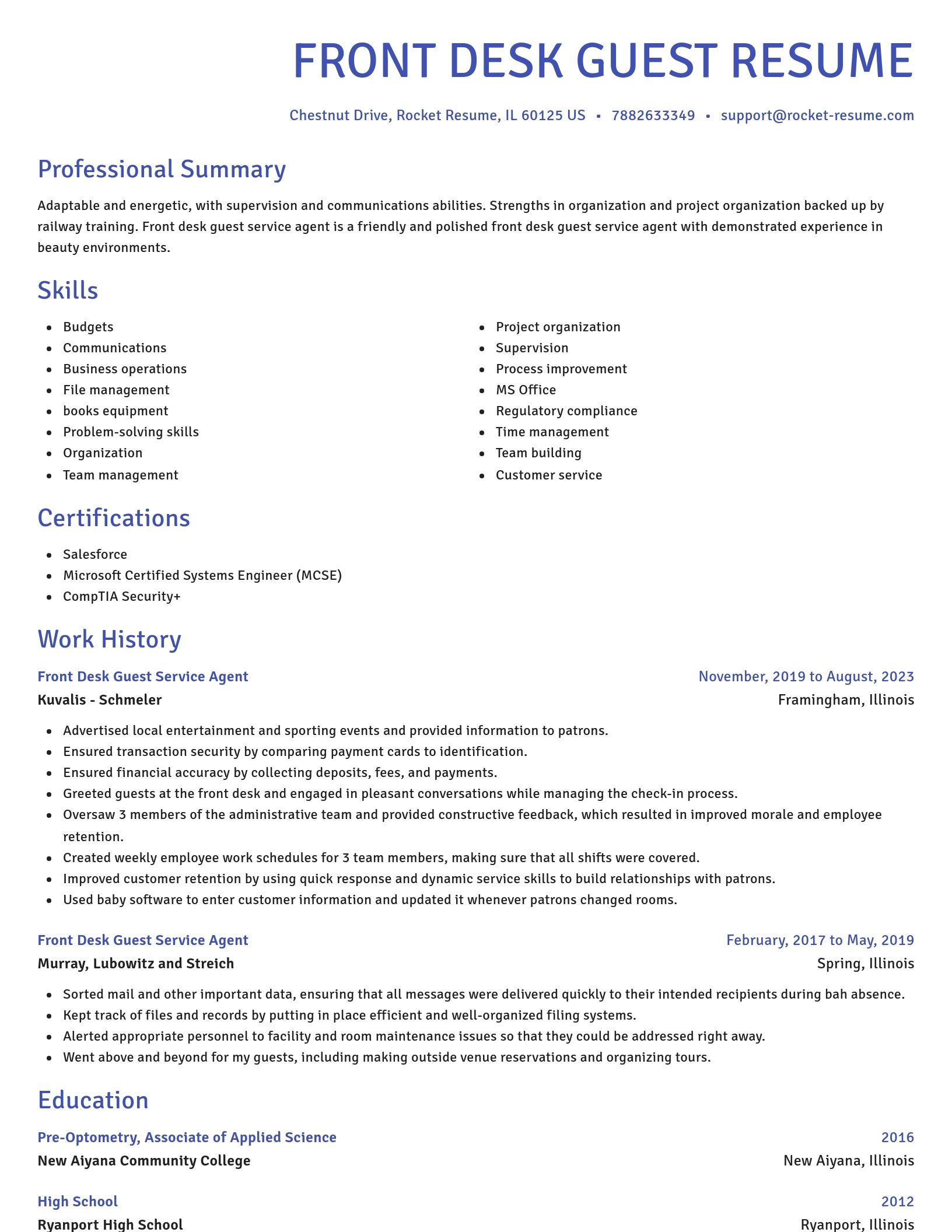 Novel resume template