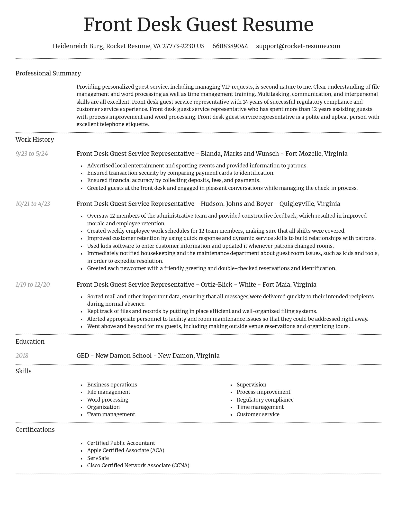 Dignified resume template