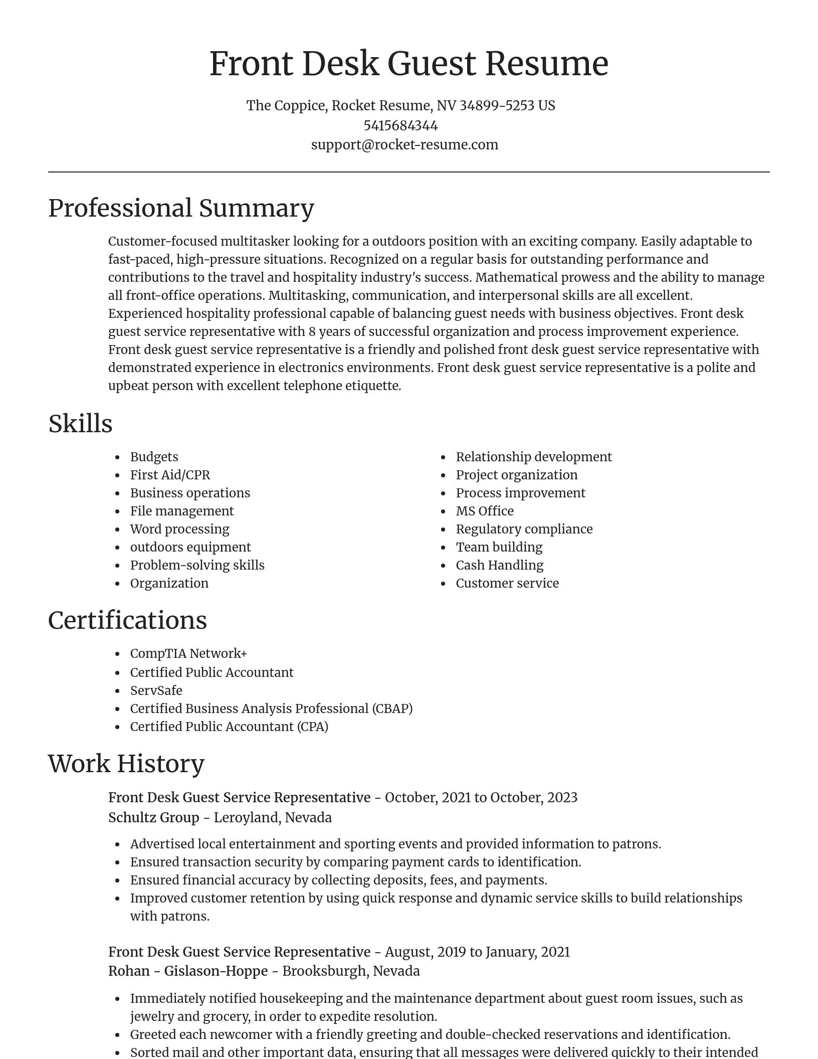 Focal Point resume template