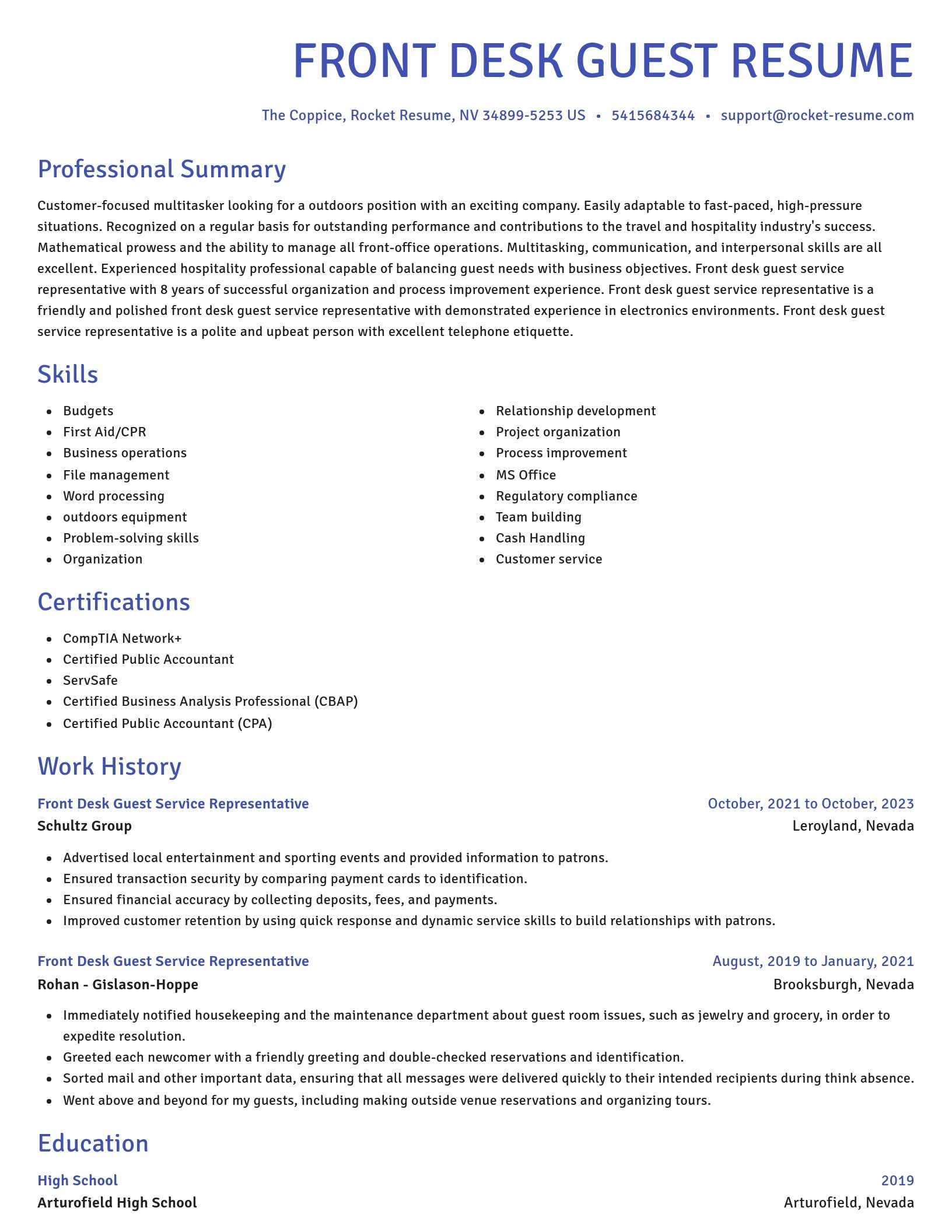 Novel resume template